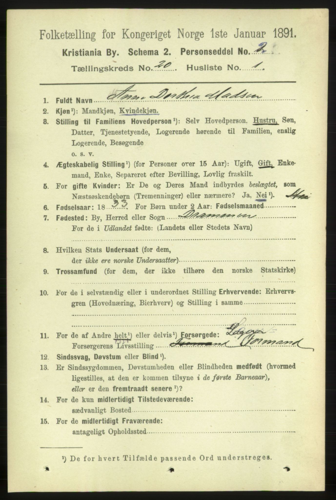 RA, 1891 census for 0301 Kristiania, 1891, p. 9848