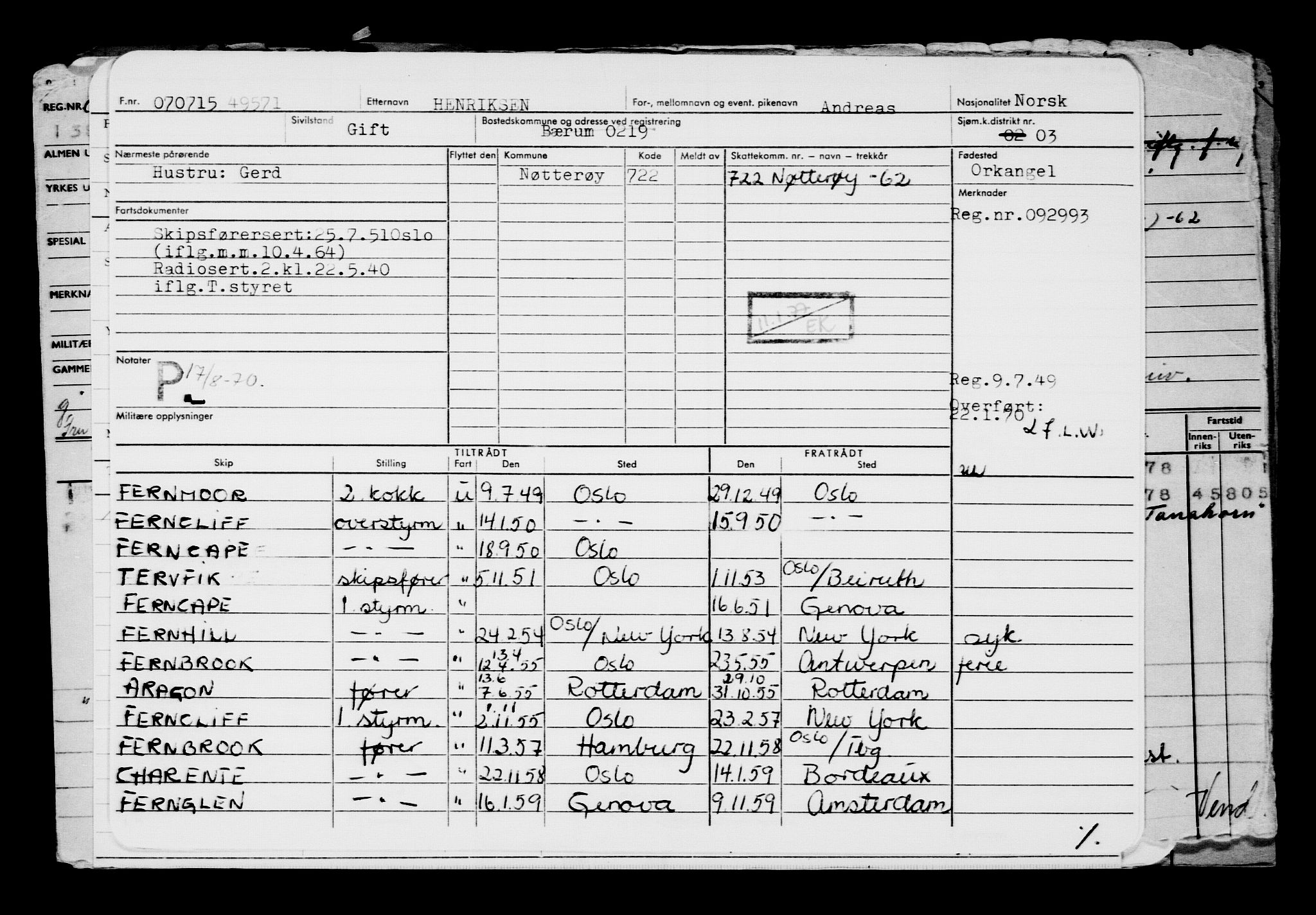 Direktoratet for sjømenn, AV/RA-S-3545/G/Gb/L0131: Hovedkort, 1915, p. 131