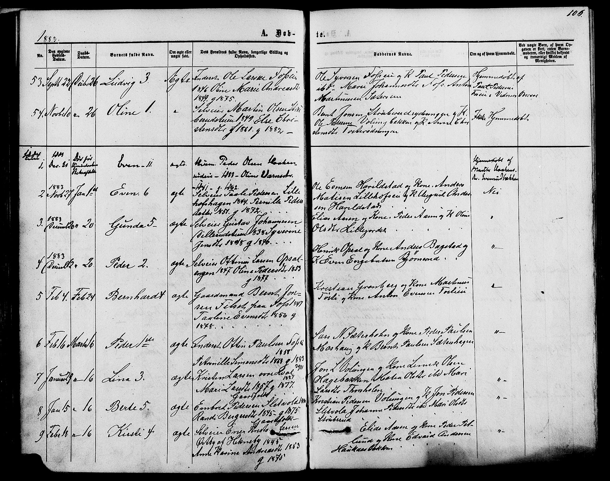 Romedal prestekontor, AV/SAH-PREST-004/K/L0006: Parish register (official) no. 6, 1866-1886, p. 106