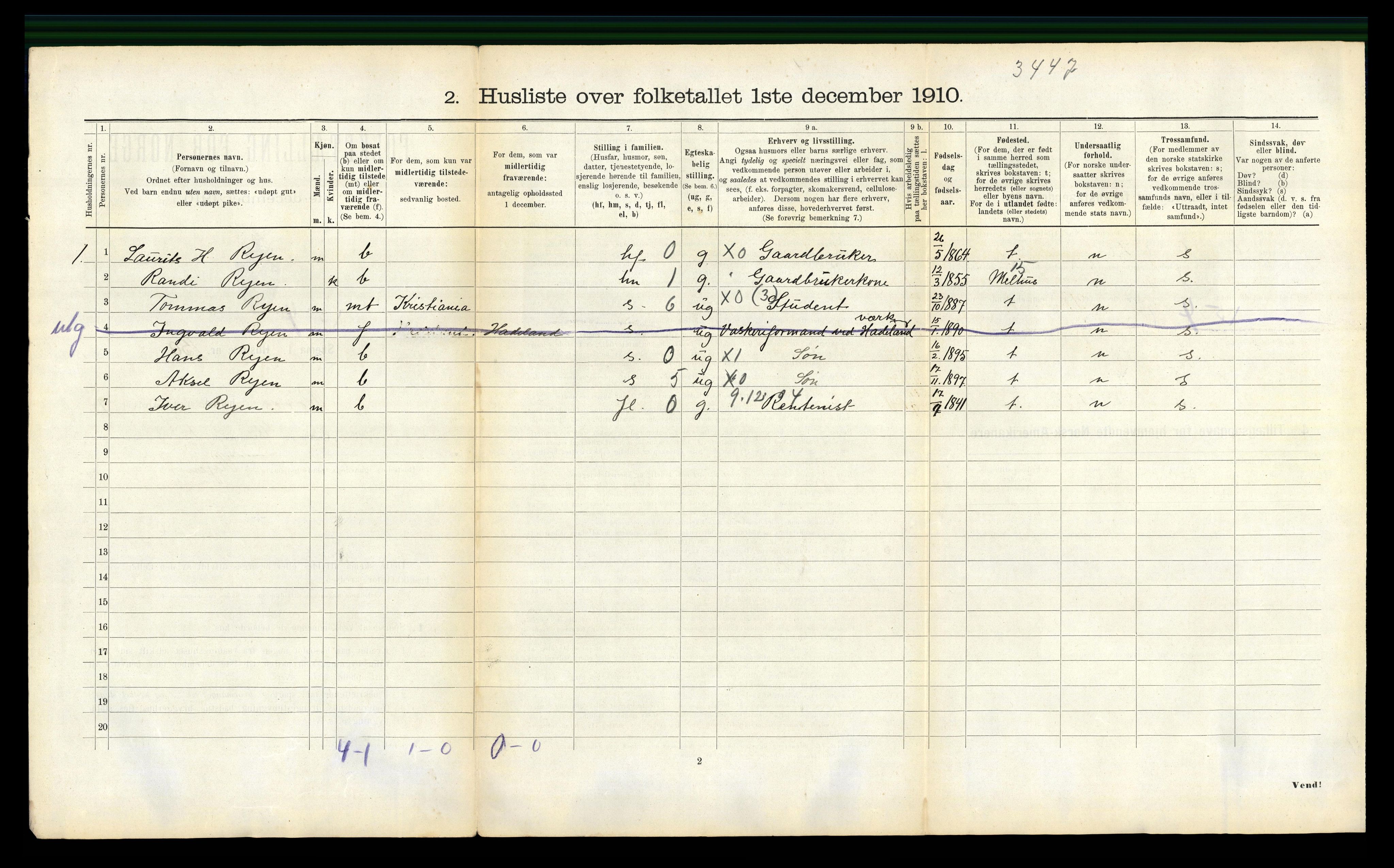 RA, 1910 census for Røros, 1910, p. 1172