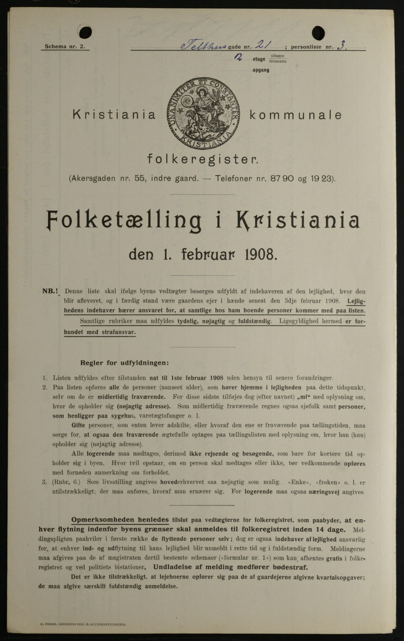 OBA, Municipal Census 1908 for Kristiania, 1908, p. 96769