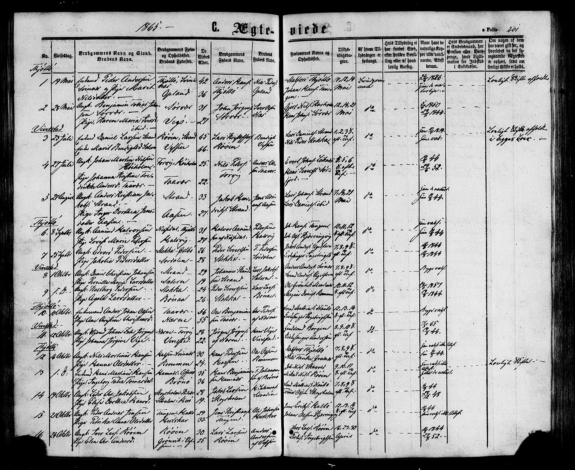 Ministerialprotokoller, klokkerbøker og fødselsregistre - Nordland, AV/SAT-A-1459/817/L0262: Parish register (official) no. 817A03/ 1, 1862-1877, p. 201