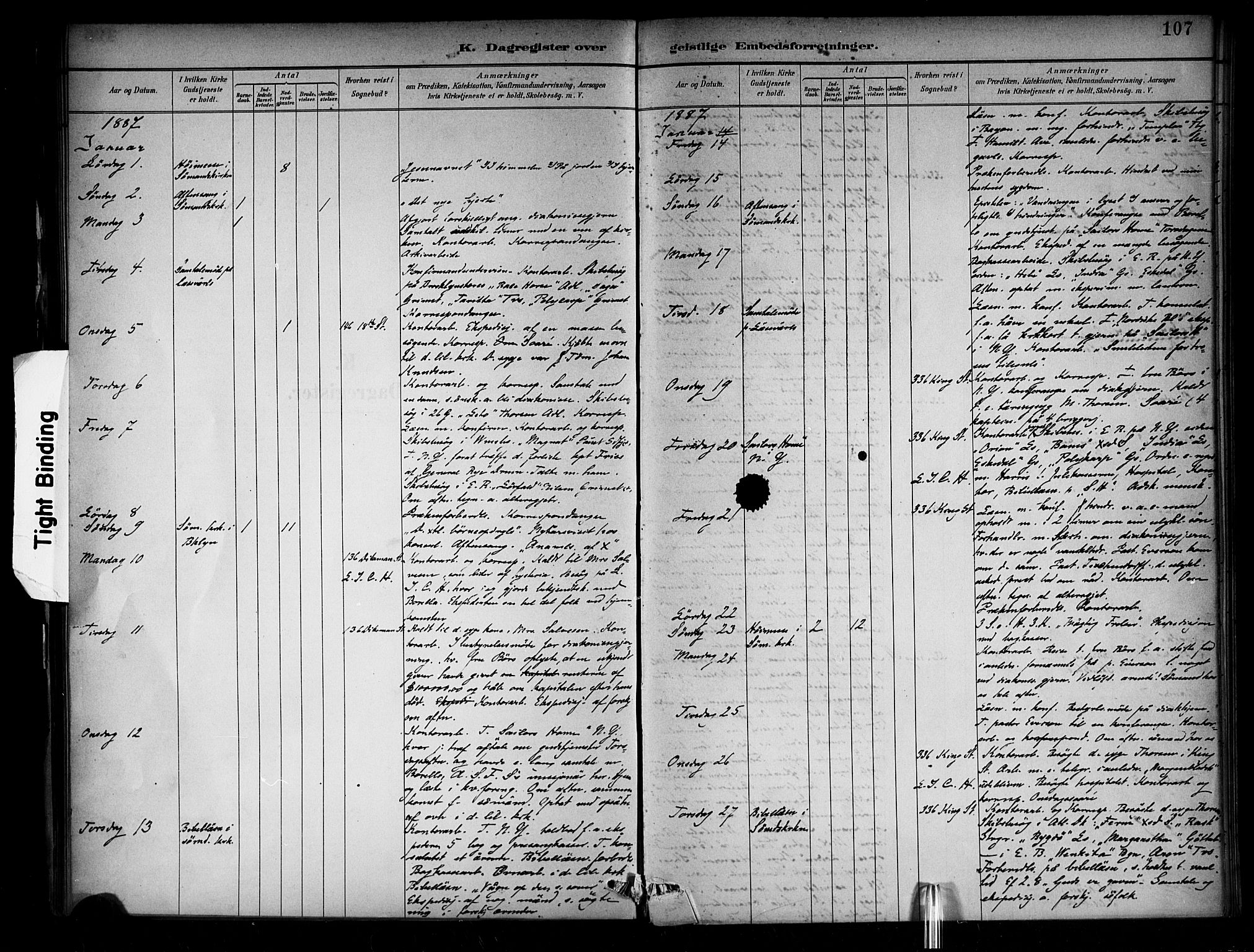Den norske sjømannsmisjon i utlandet/New York, SAB/SAB/PA-0110/H/Ha/L0002: Parish register (official) no. A 2, 1886-1888, p. 107