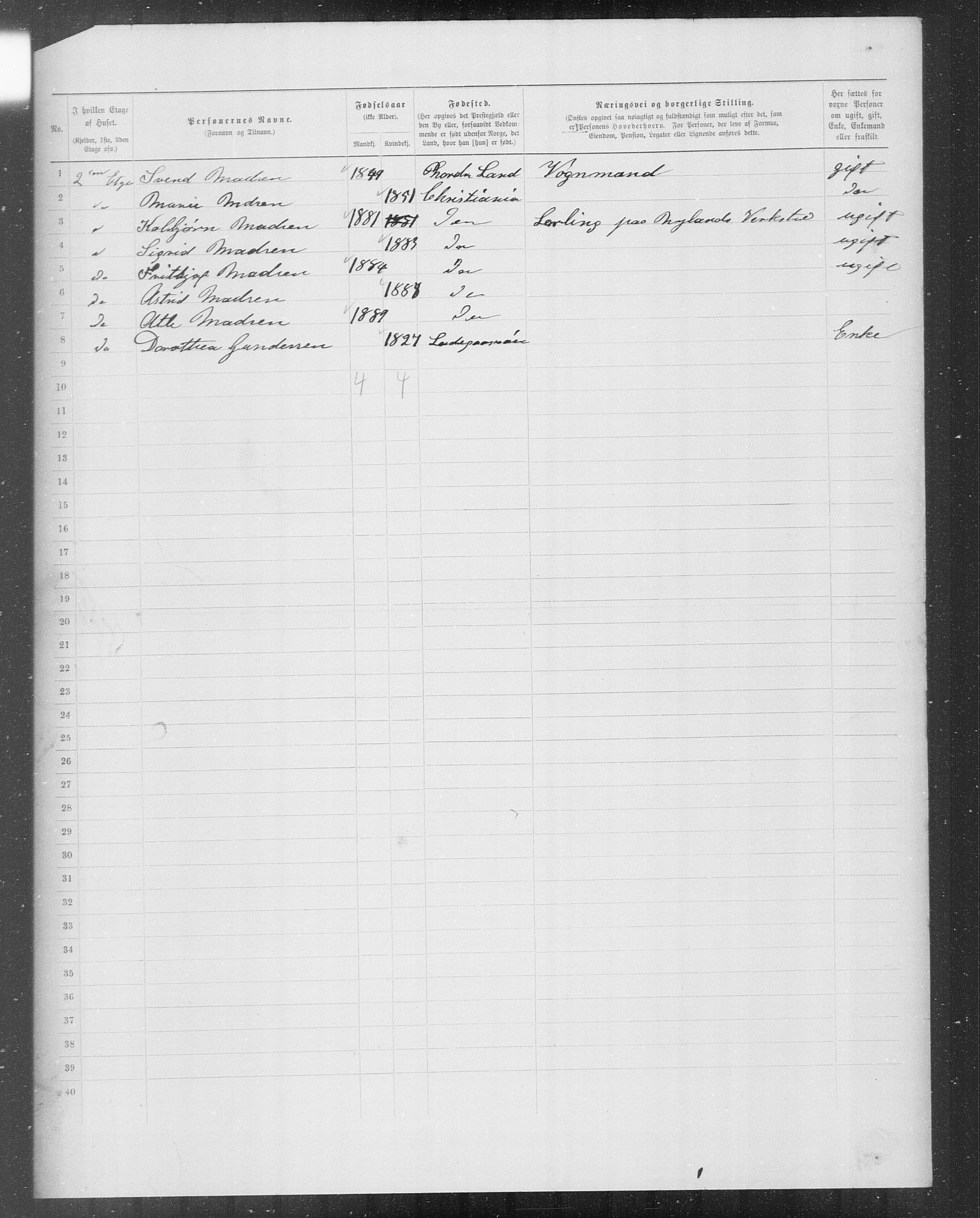 OBA, Municipal Census 1899 for Kristiania, 1899, p. 10596