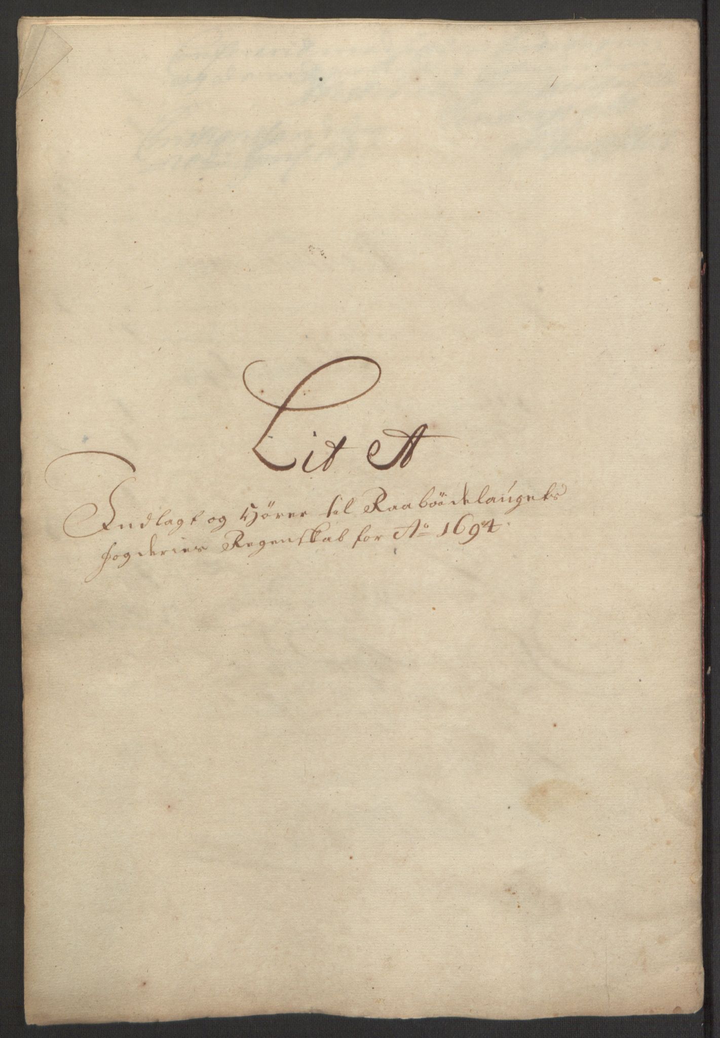 Rentekammeret inntil 1814, Reviderte regnskaper, Fogderegnskap, RA/EA-4092/R40/L2444: Fogderegnskap Råbyggelag, 1693-1696, p. 107