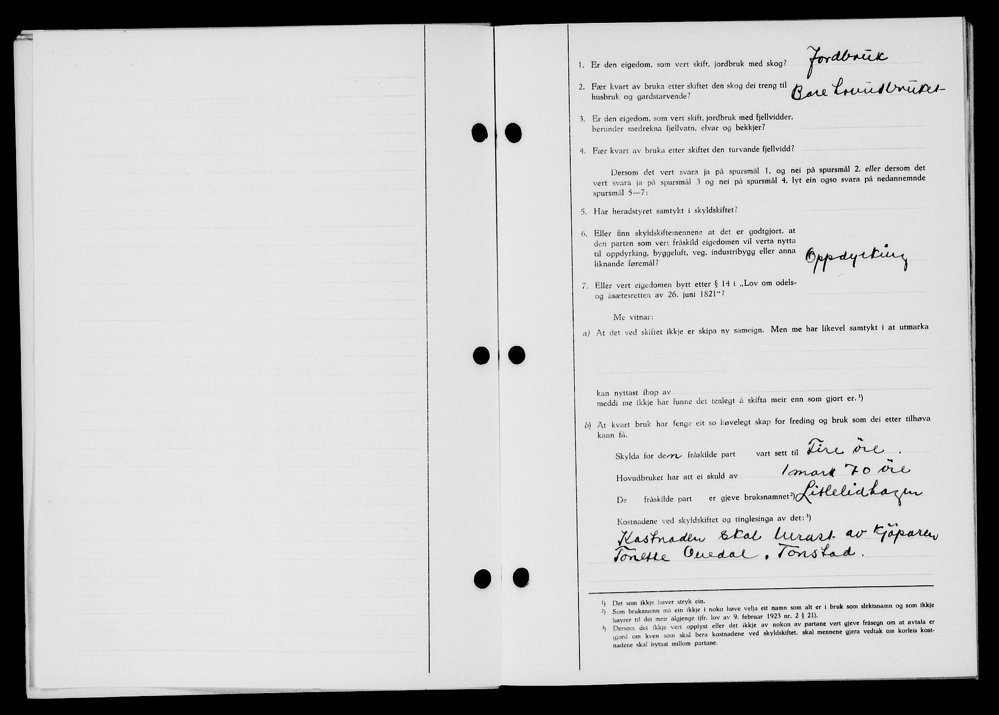 Flekkefjord sorenskriveri, SAK/1221-0001/G/Gb/Gba/L0059: Mortgage book no. A-7, 1944-1945, Diary no: : 176/1945