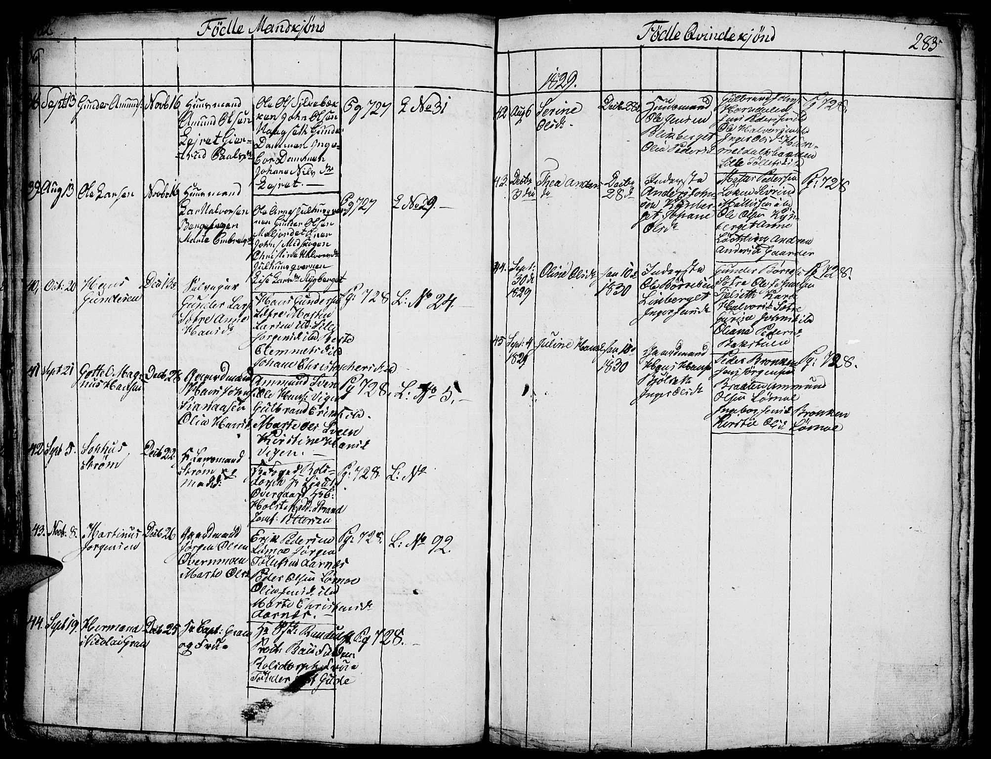 Elverum prestekontor, SAH/PREST-044/H/Ha/Hab/L0001: Parish register (copy) no. 1, 1815-1829, p. 282-283