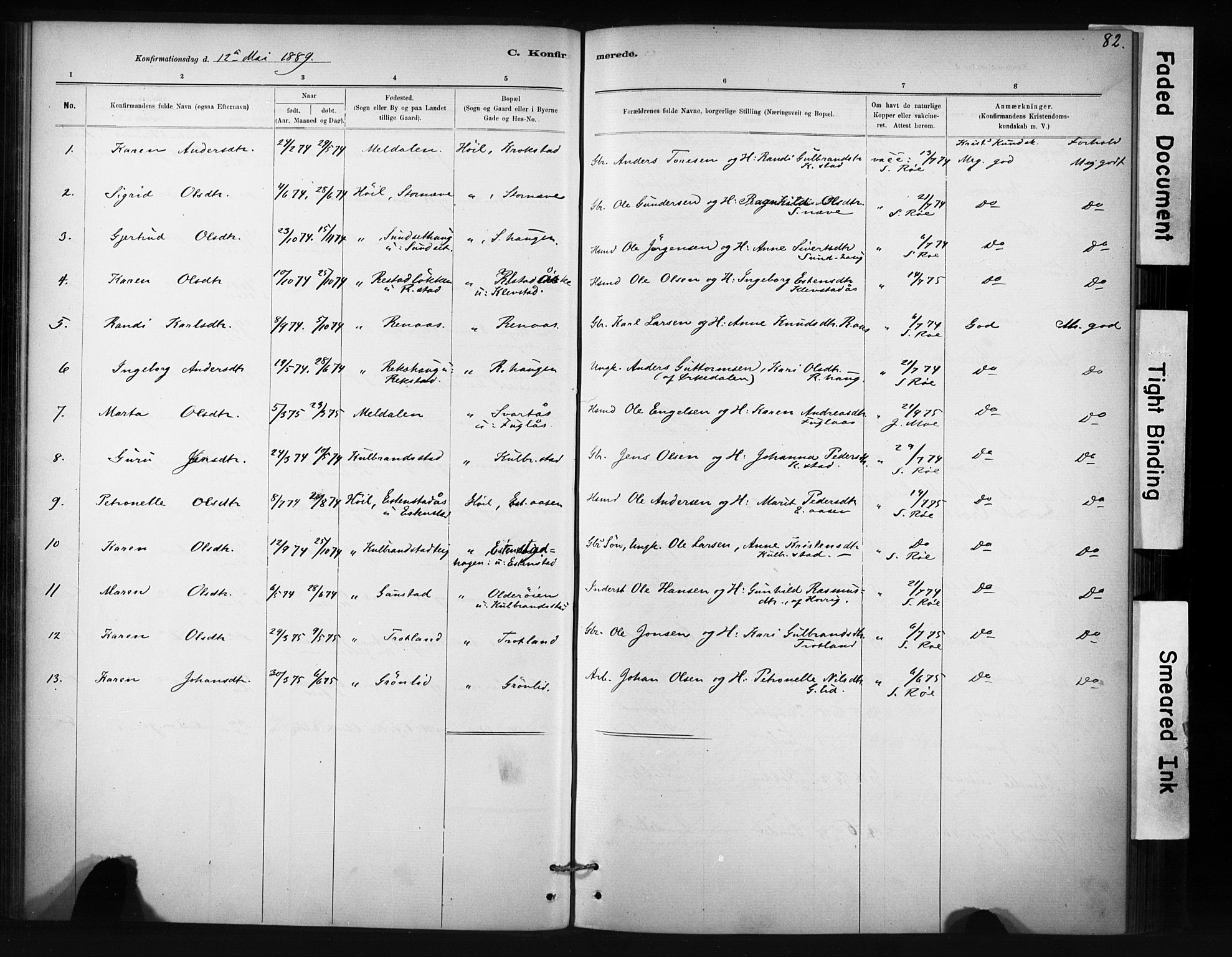 Ministerialprotokoller, klokkerbøker og fødselsregistre - Sør-Trøndelag, AV/SAT-A-1456/694/L1127: Parish register (official) no. 694A01, 1887-1905, p. 82