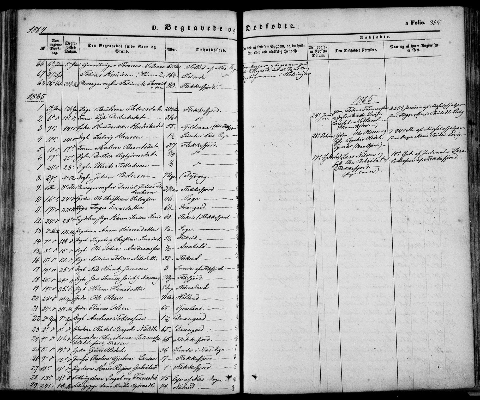 Flekkefjord sokneprestkontor, AV/SAK-1111-0012/F/Fa/Fac/L0005: Parish register (official) no. A 5, 1849-1875, p. 365