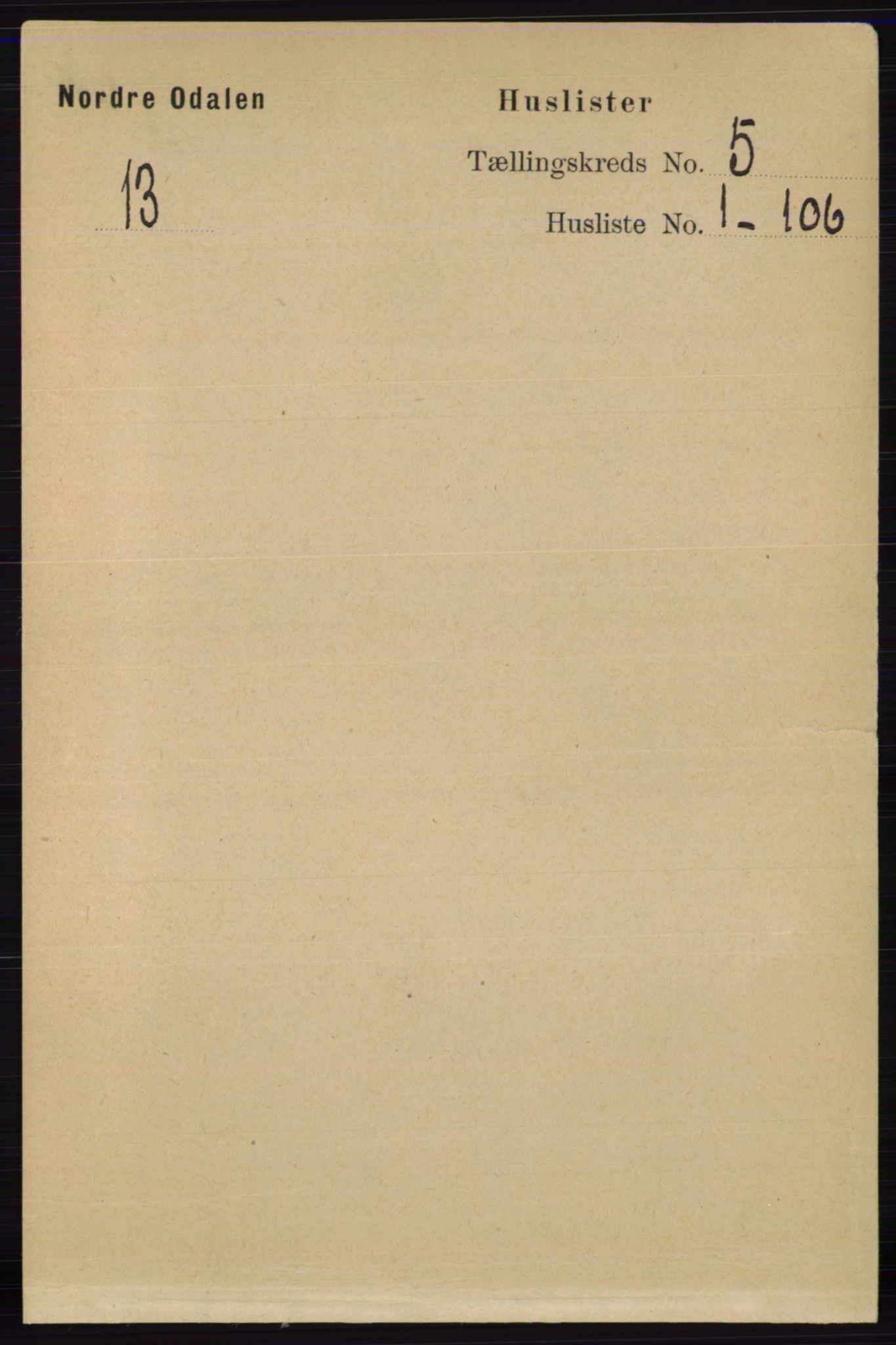 RA, 1891 census for 0418 Nord-Odal, 1891, p. 1438