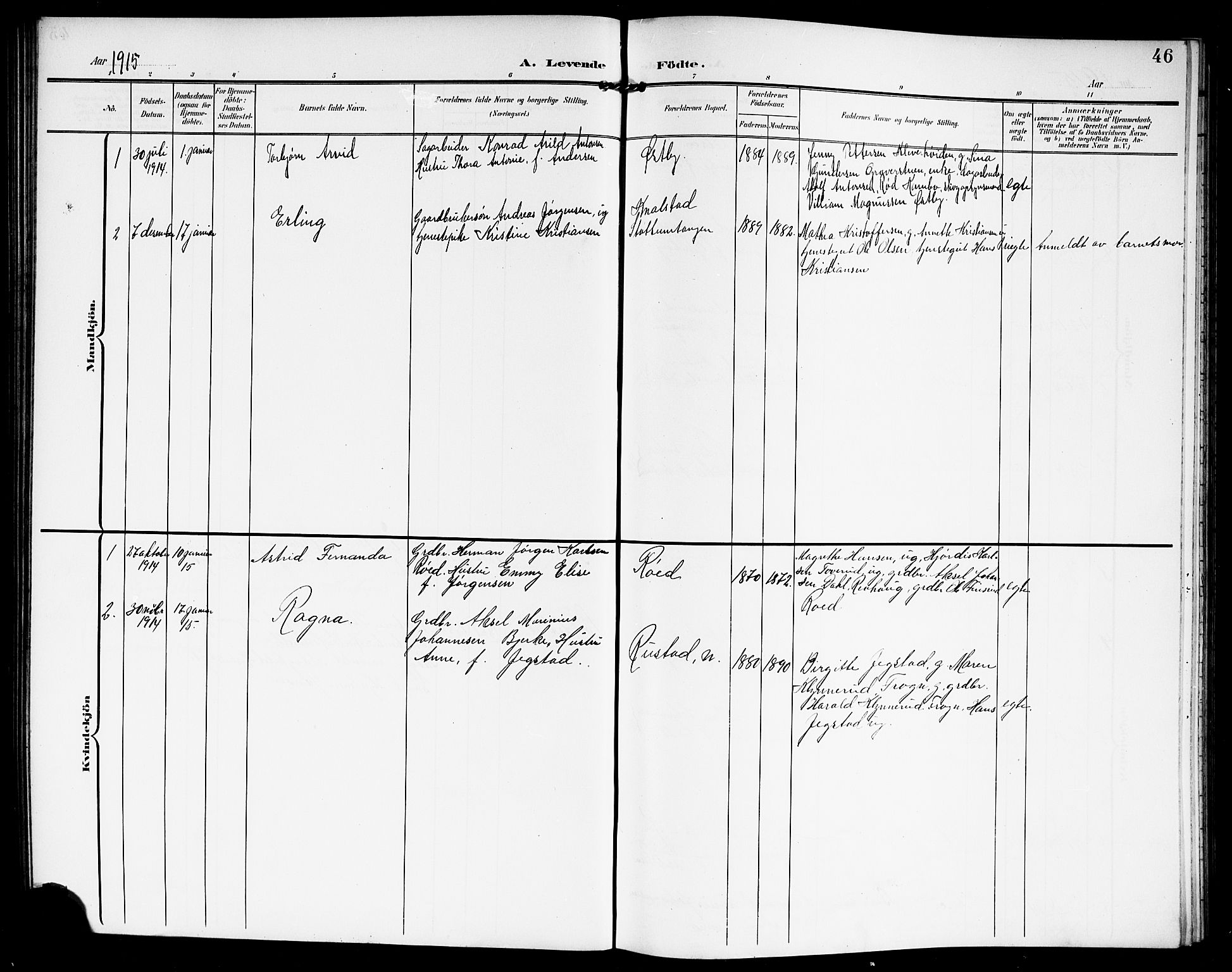 Vestby prestekontor Kirkebøker, AV/SAO-A-10893/G/Ga/L0002: Parish register (copy) no. I 2, 1903-1916, p. 46