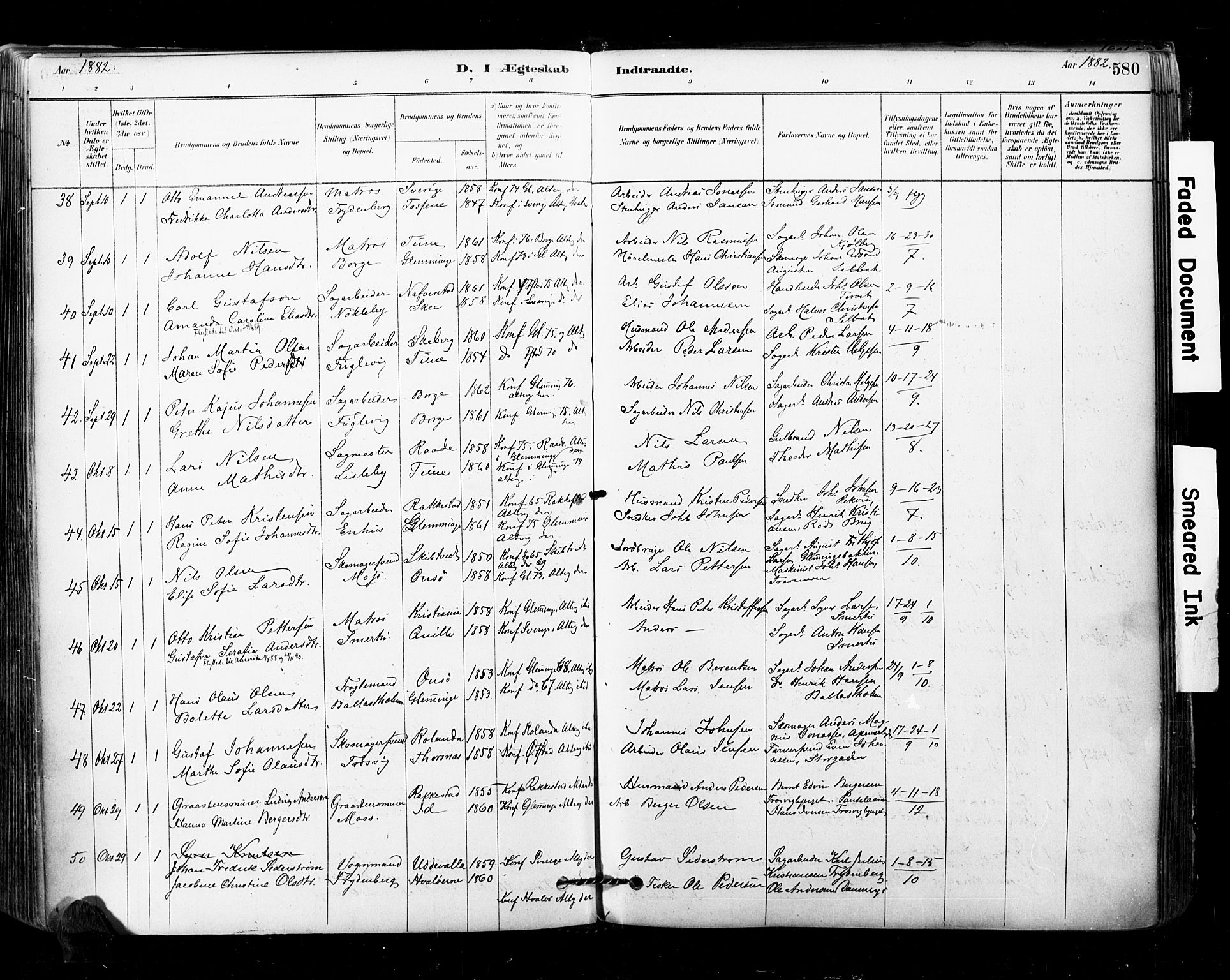 Glemmen prestekontor Kirkebøker, SAO/A-10908/F/Fa/L0011: Parish register (official) no. 11, 1878-1917, p. 580