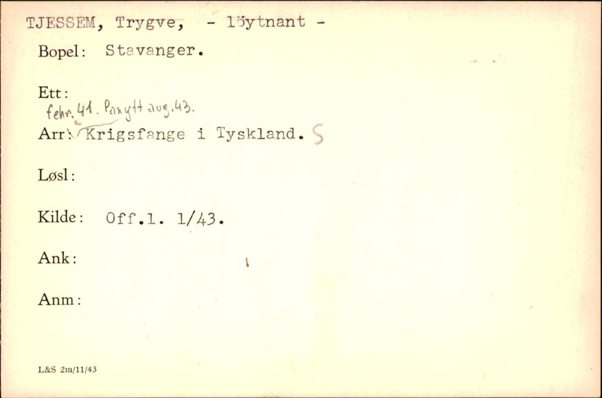 Forsvaret, Forsvarets krigshistoriske avdeling, AV/RA-RAFA-2017/Y/Yf/L0200: II-C-11-2102  -  Norske krigsfanger i Tyskland, 1940-1945, p. 1049