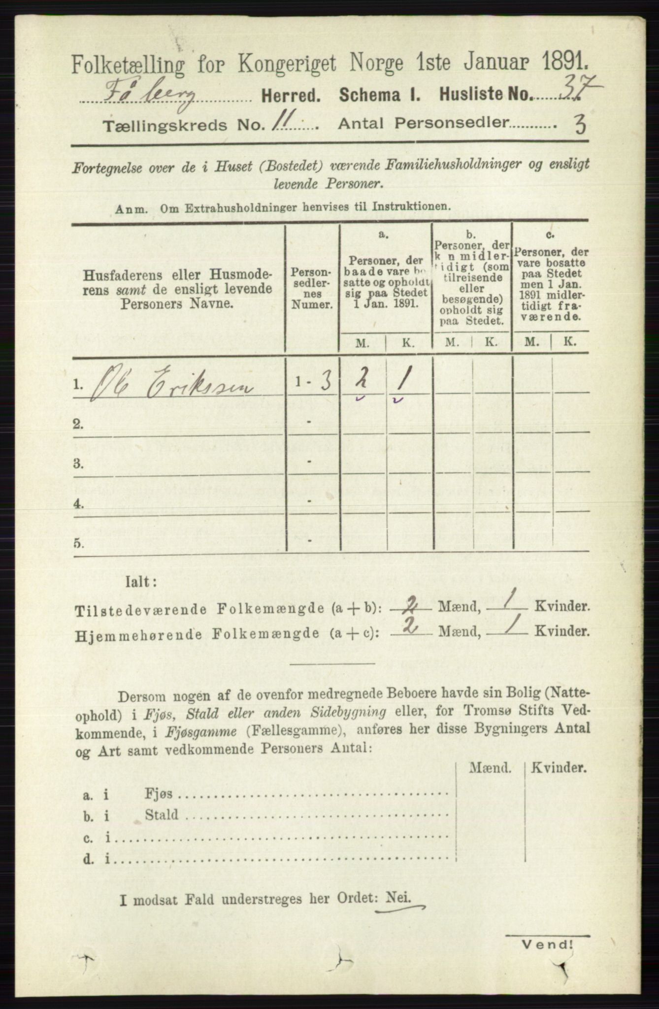 RA, 1891 census for 0524 Fåberg, 1891, p. 4485