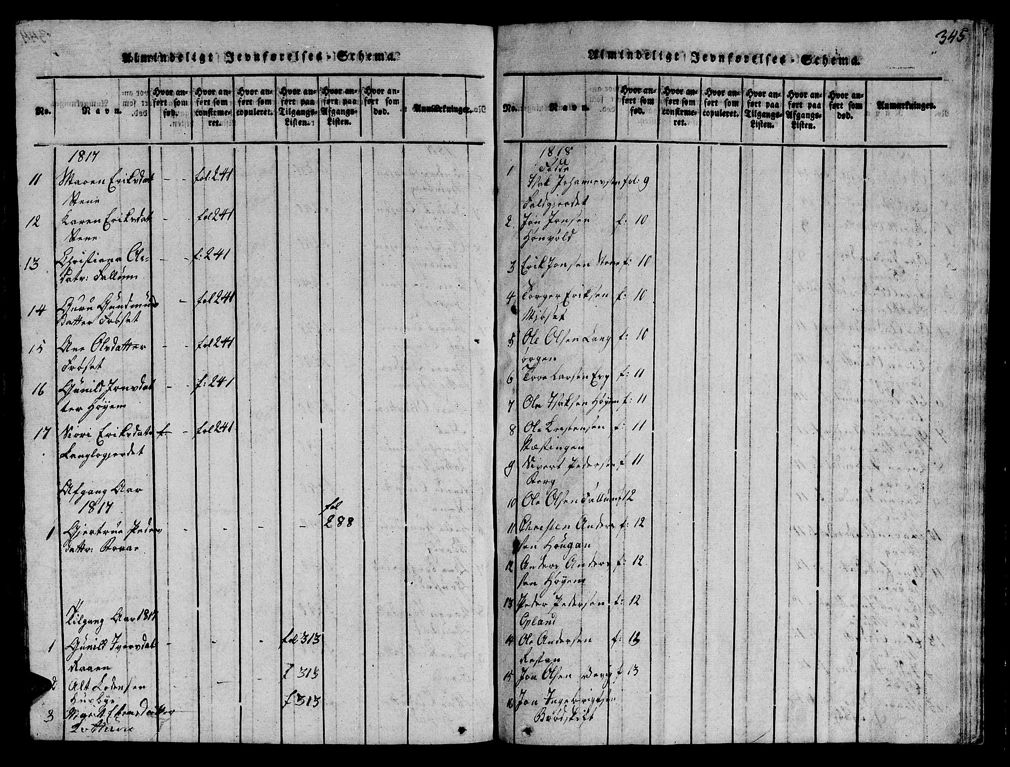 Ministerialprotokoller, klokkerbøker og fødselsregistre - Sør-Trøndelag, SAT/A-1456/612/L0385: Parish register (copy) no. 612C01, 1816-1845, p. 345