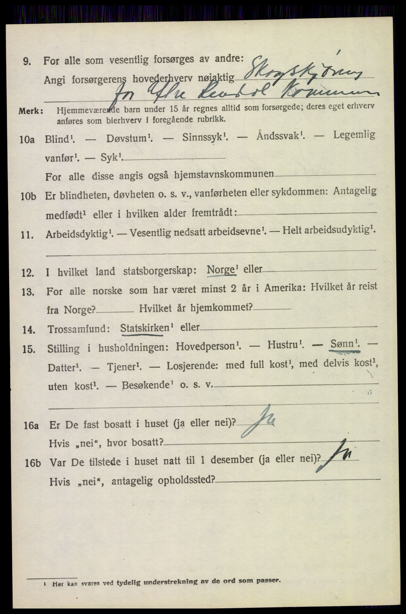 SAH, 1920 census for Ytre Rendal, 1920, p. 2932