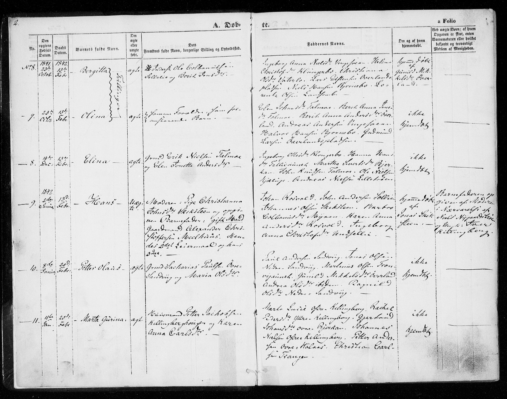Ministerialprotokoller, klokkerbøker og fødselsregistre - Nord-Trøndelag, SAT/A-1458/701/L0007: Parish register (official) no. 701A07 /1, 1842-1854, p. 2