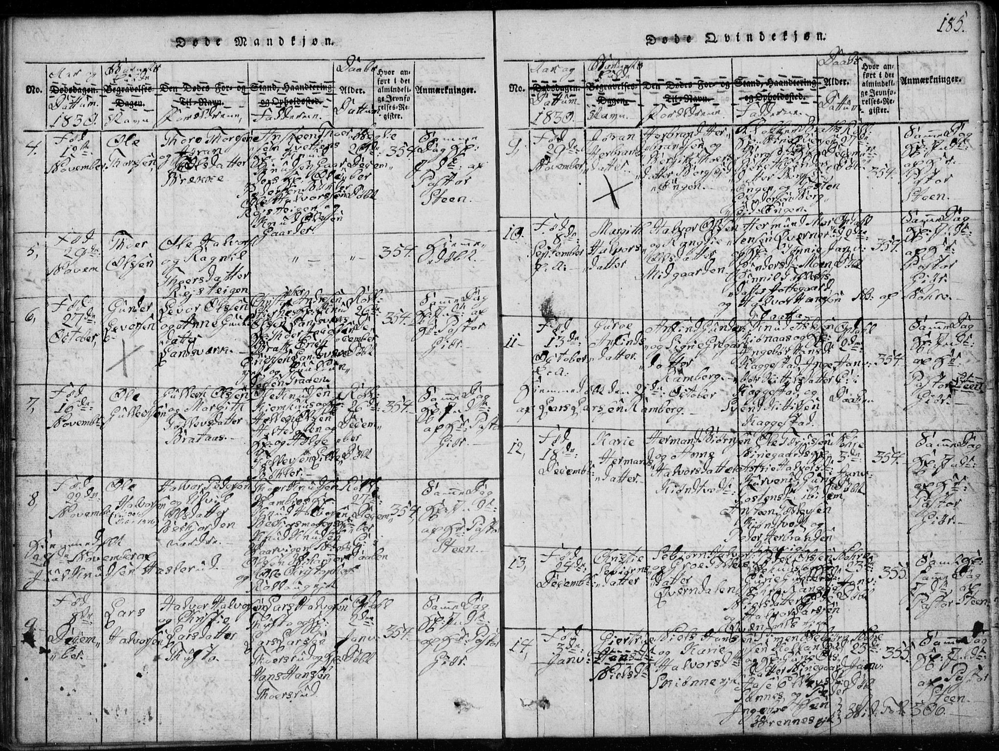 Rollag kirkebøker, SAKO/A-240/G/Ga/L0001: Parish register (copy) no. I 1, 1814-1831, p. 185