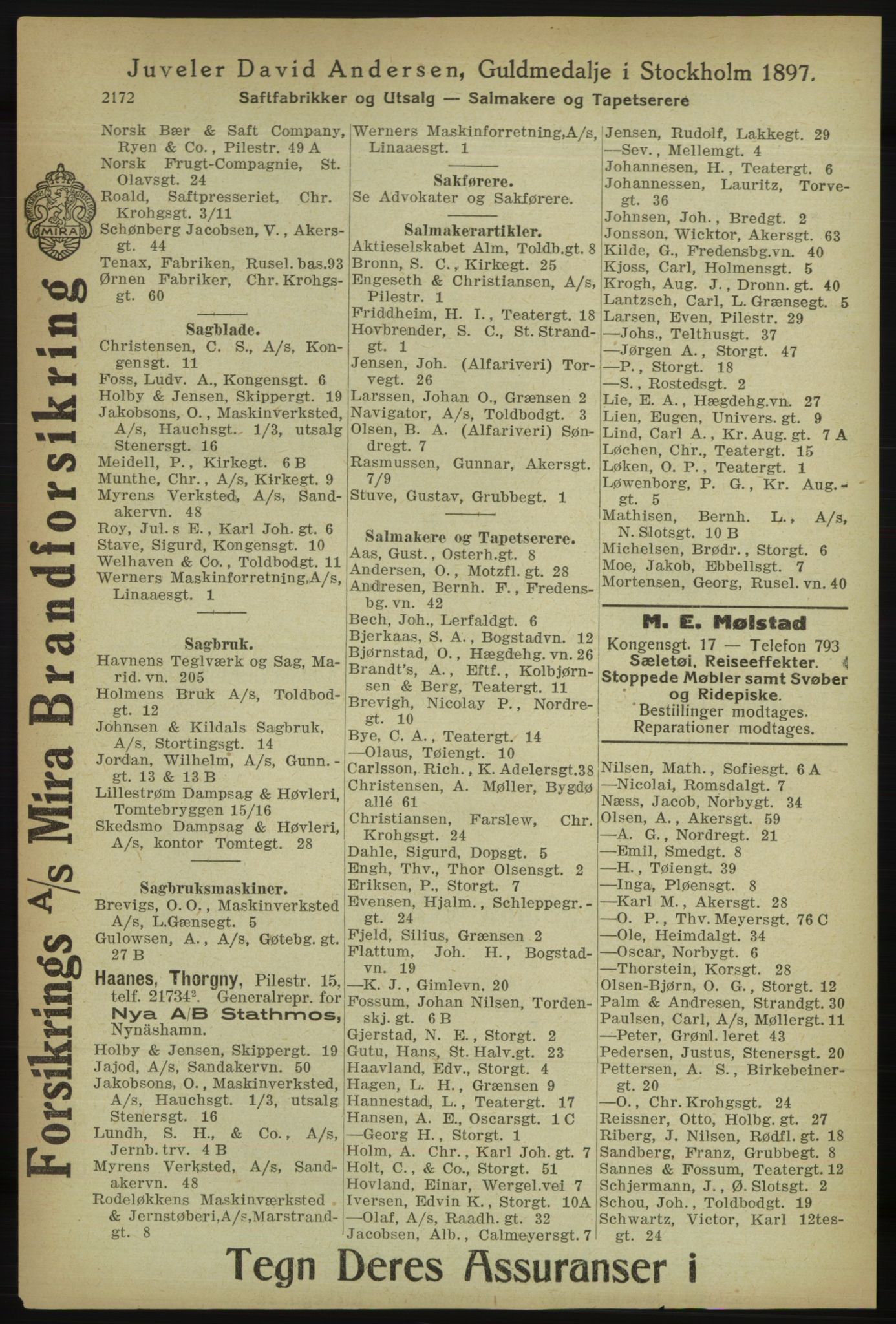 Kristiania/Oslo adressebok, PUBL/-, 1918, p. 2325