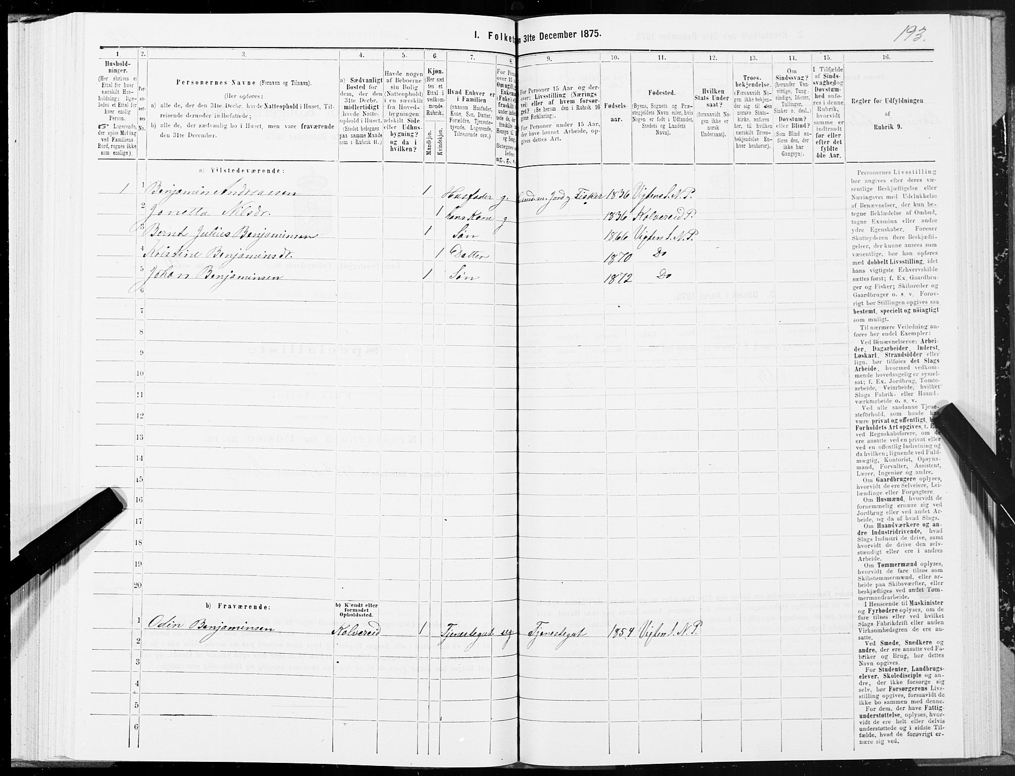 SAT, 1875 census for 1751P Nærøy, 1875, p. 3193