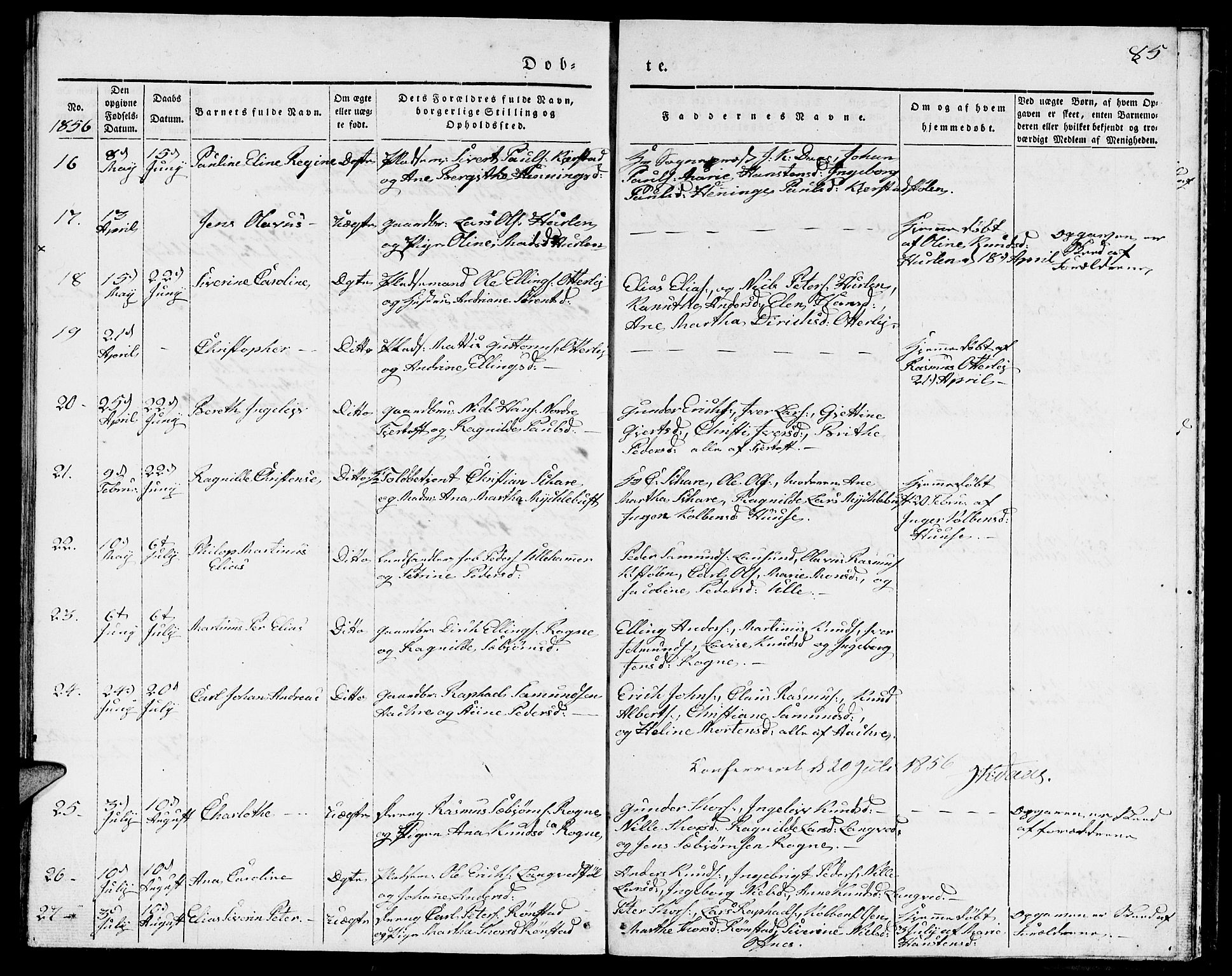 Ministerialprotokoller, klokkerbøker og fødselsregistre - Møre og Romsdal, AV/SAT-A-1454/536/L0507: Parish register (copy) no. 536C02, 1839-1859, p. 85