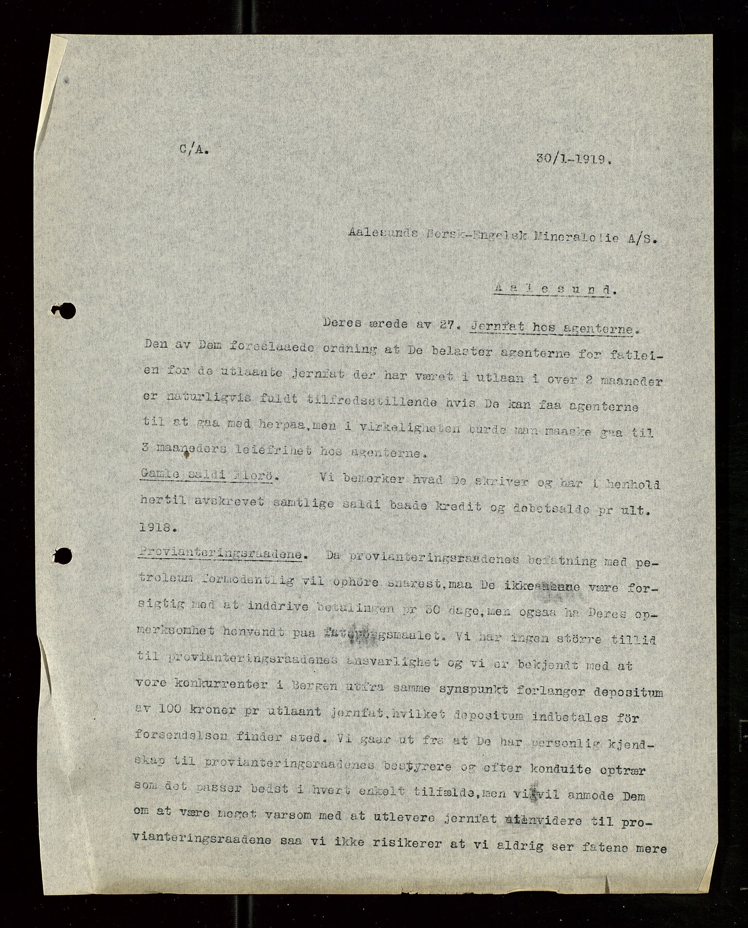 Pa 1521 - A/S Norske Shell, AV/SAST-A-101915/E/Ea/Eaa/L0007: Sjefskorrespondanse, 1919, p. 584