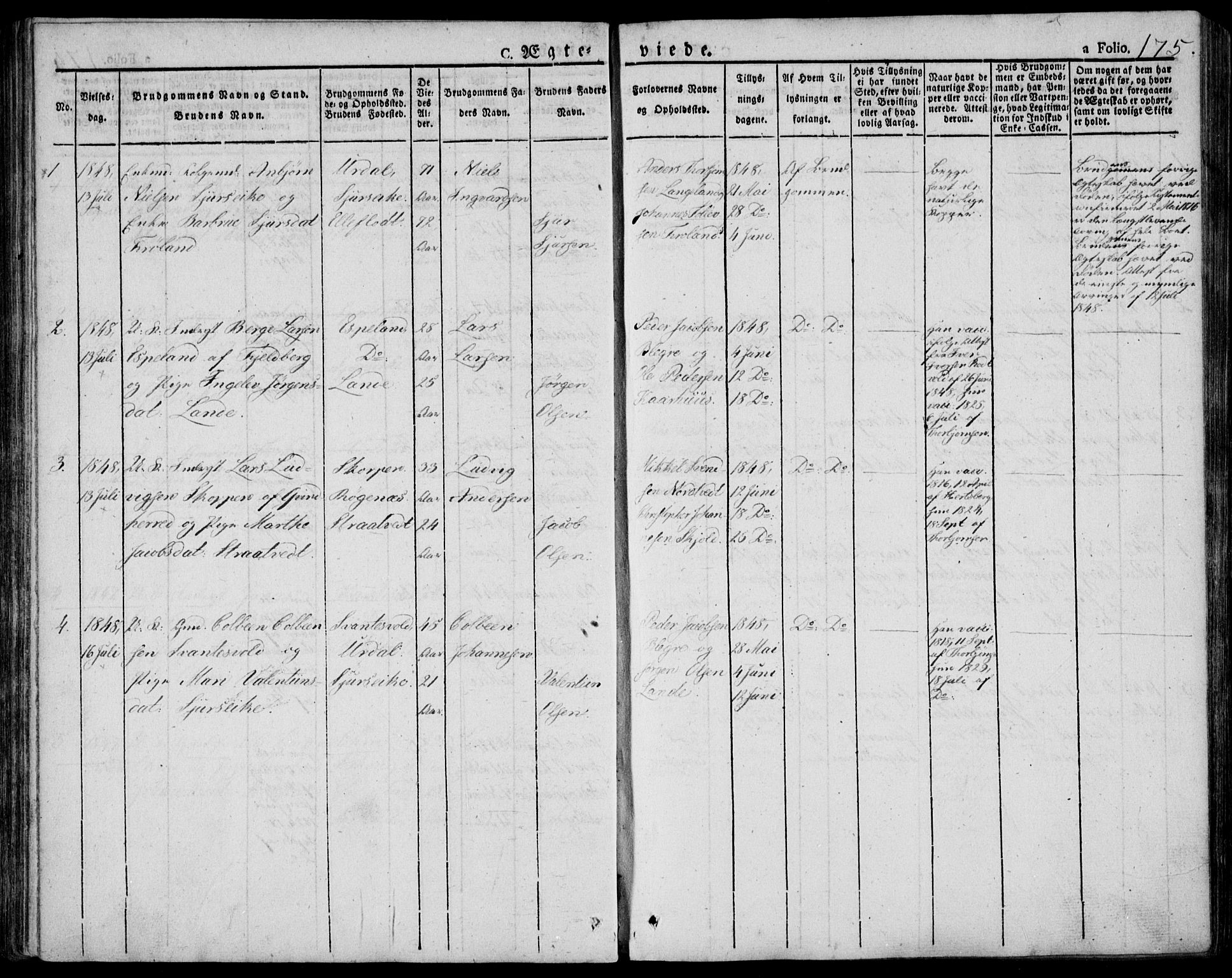 Skjold sokneprestkontor, AV/SAST-A-101847/H/Ha/Haa/L0005: Parish register (official) no. A 5, 1830-1856, p. 175