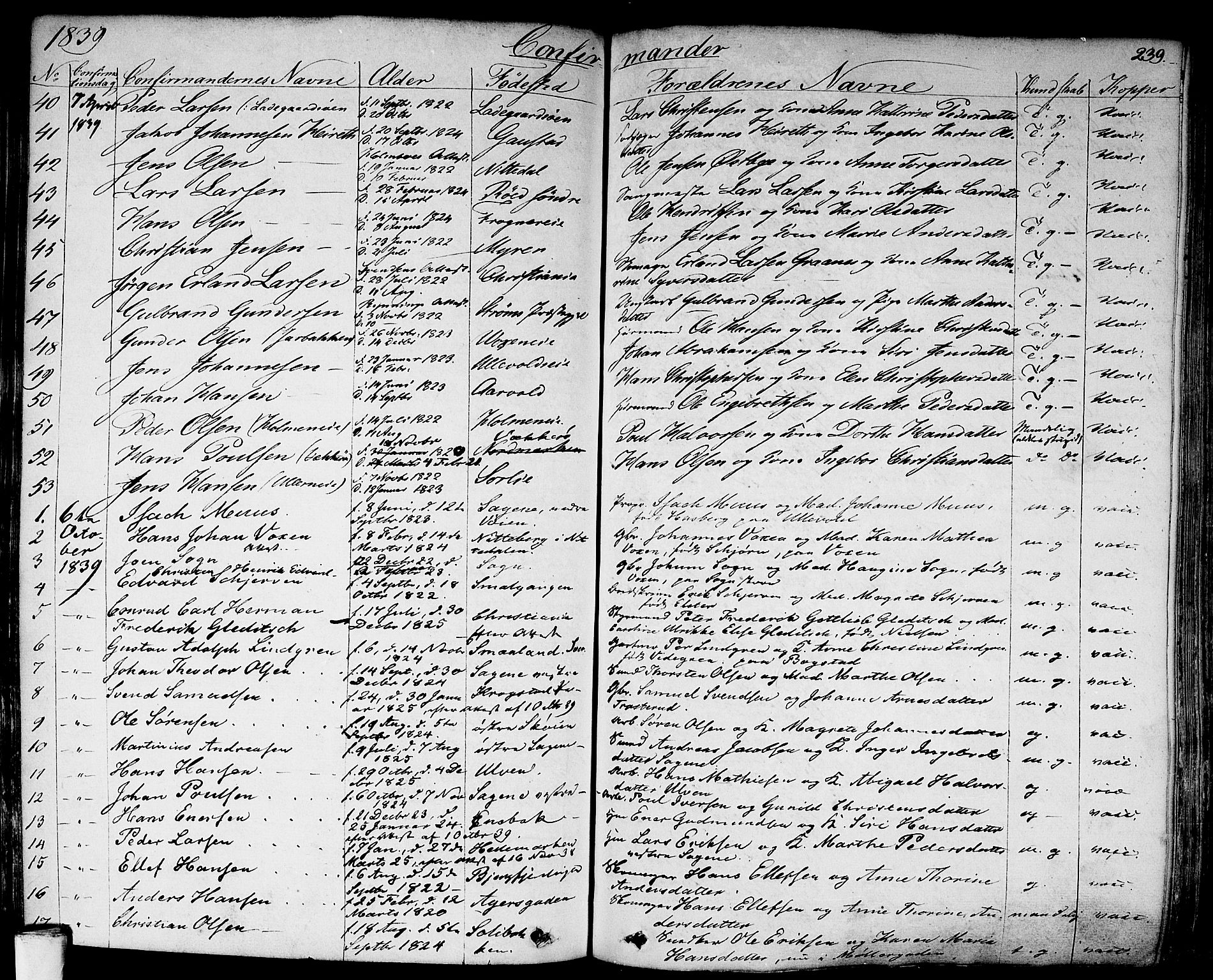 Aker prestekontor kirkebøker, SAO/A-10861/F/L0018: Parish register (official) no. 17, 1829-1852, p. 239