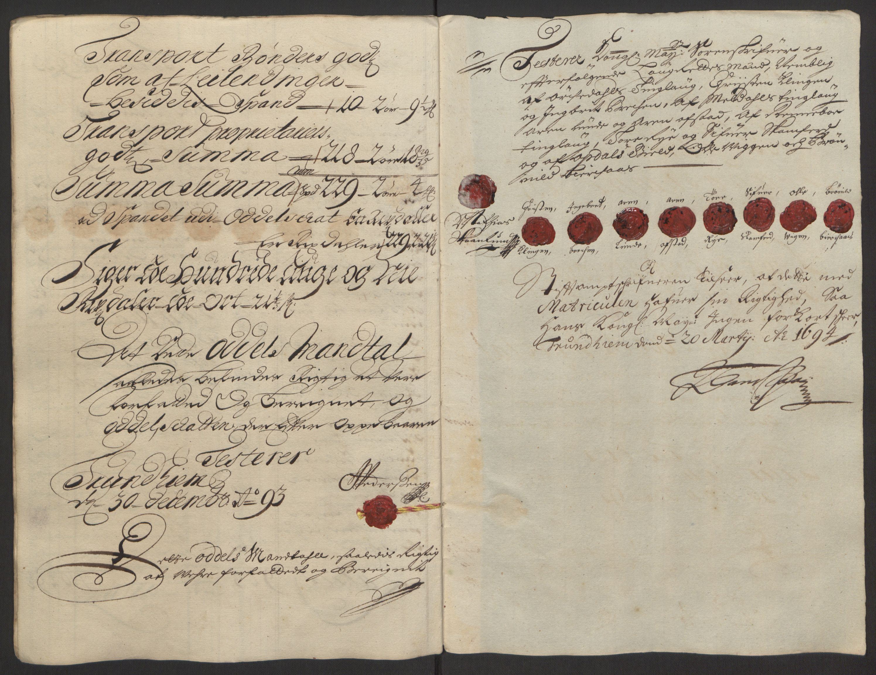 Rentekammeret inntil 1814, Reviderte regnskaper, Fogderegnskap, AV/RA-EA-4092/R58/L3938: Fogderegnskap Orkdal, 1693, p. 93