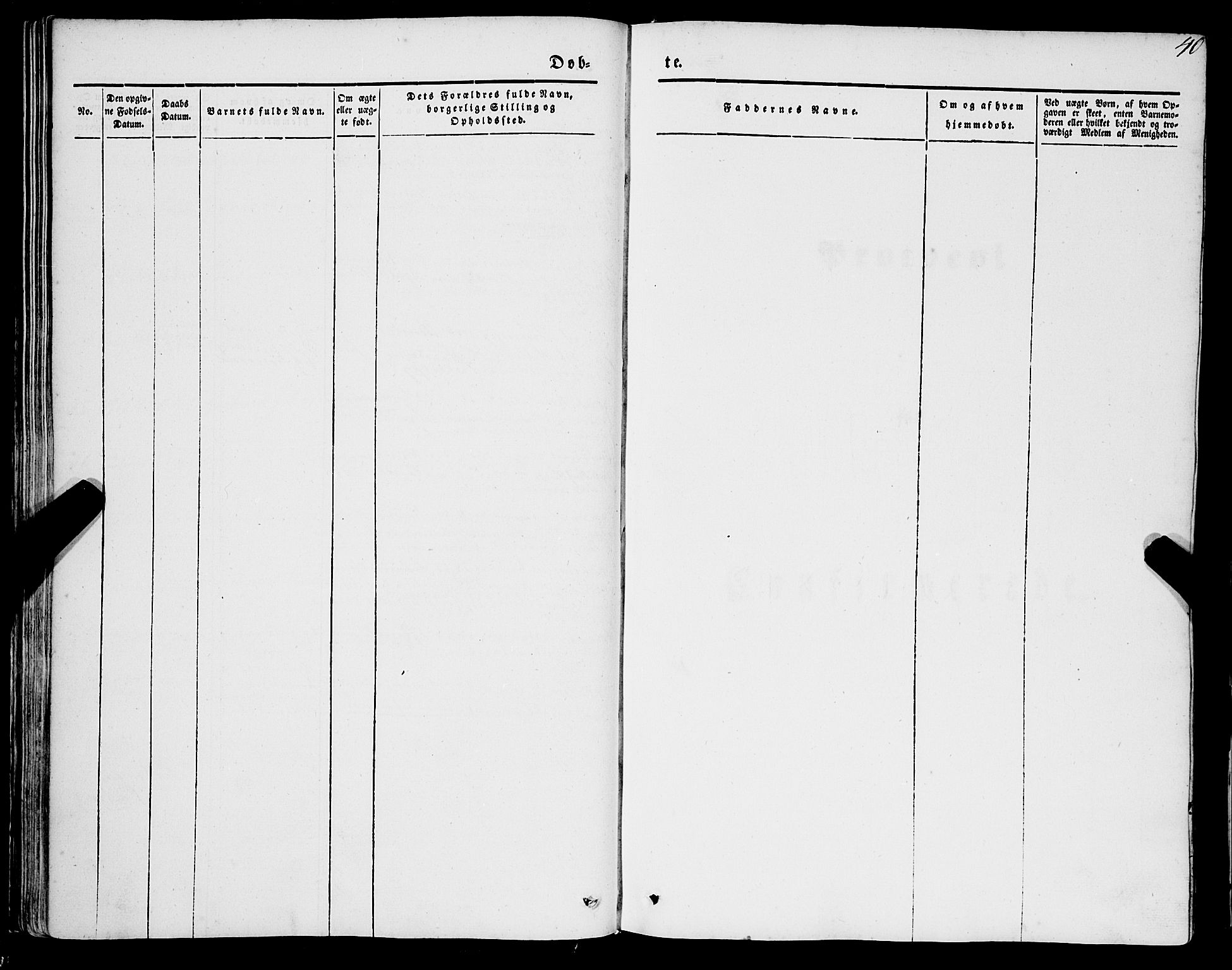 Mariakirken Sokneprestembete, SAB/A-76901/H/Haa/L0006: Parish register (official) no. A 6, 1846-1877, p. 40