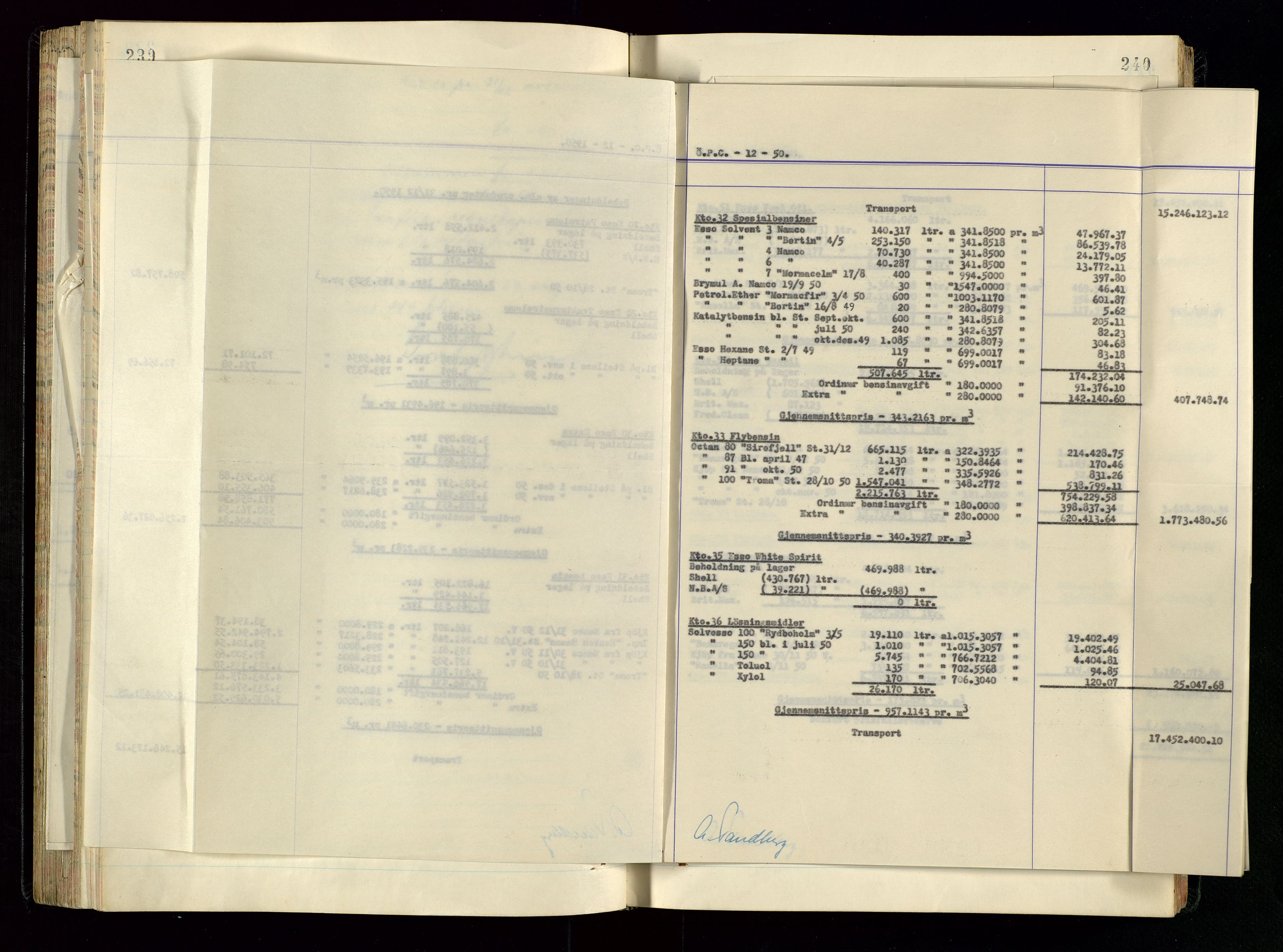 PA 1534 - Østlandske Petroleumscompagni A/S, AV/SAST-A-101954/A/Aa/L0005/0001: Direksjonsprotokoller / Den Administrerende Direksjon alle selskaper (referatprotokoll), 1943-1958