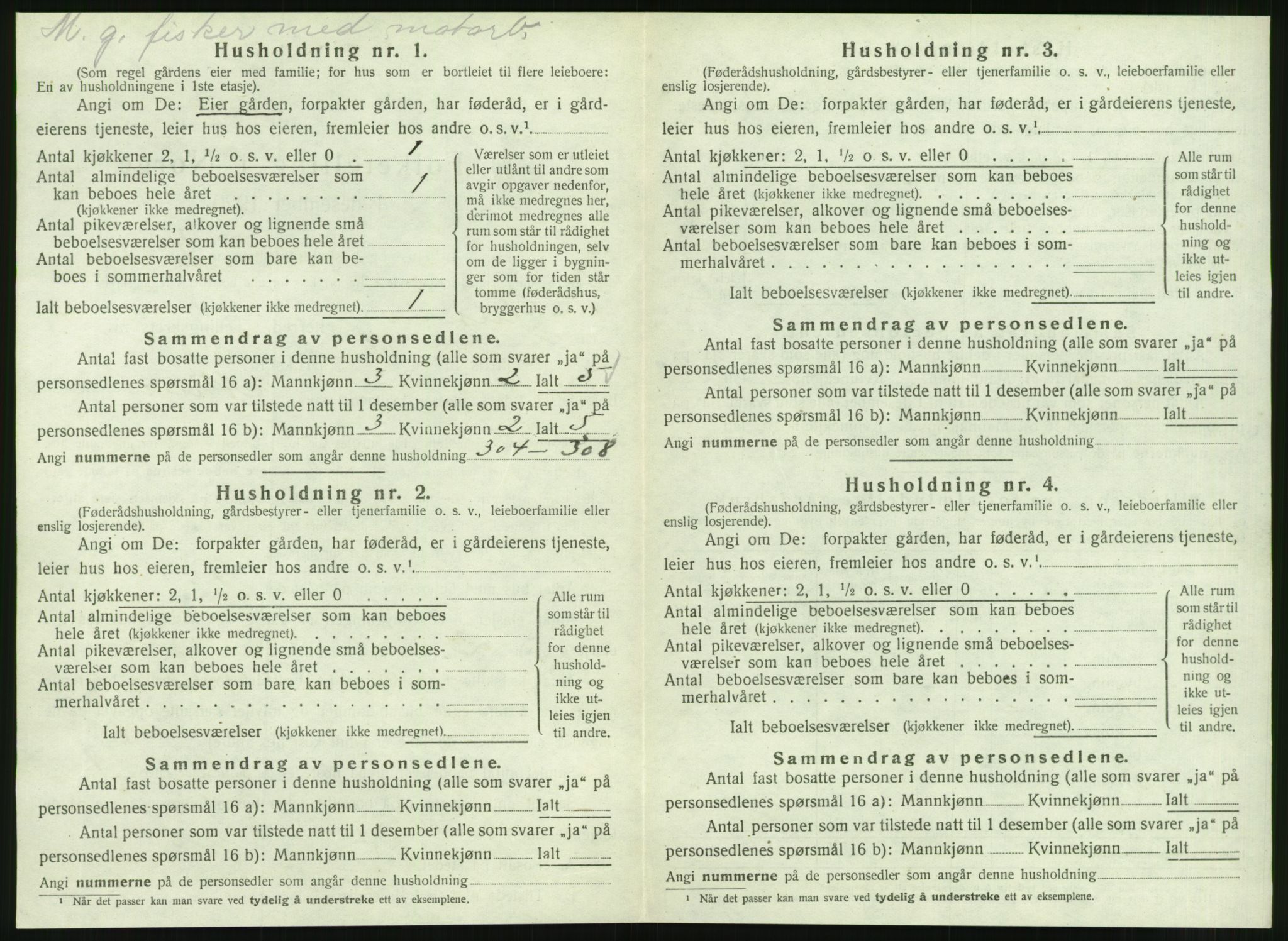 SAT, 1920 census for Tustna, 1920, p. 320