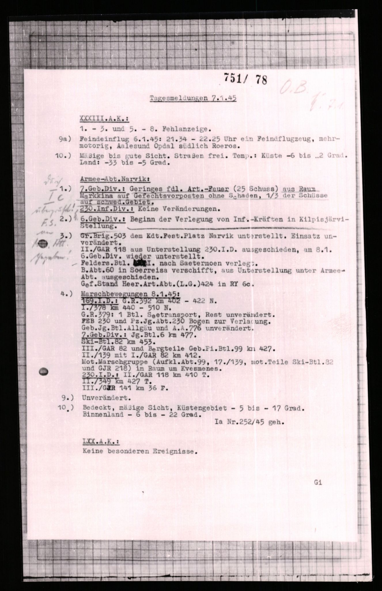 Forsvarets Overkommando. 2 kontor. Arkiv 11.4. Spredte tyske arkivsaker, AV/RA-RAFA-7031/D/Dar/Dara/L0006: Krigsdagbøker for 20. Gebirgs-Armee-Oberkommando (AOK 20), 1945, p. 190