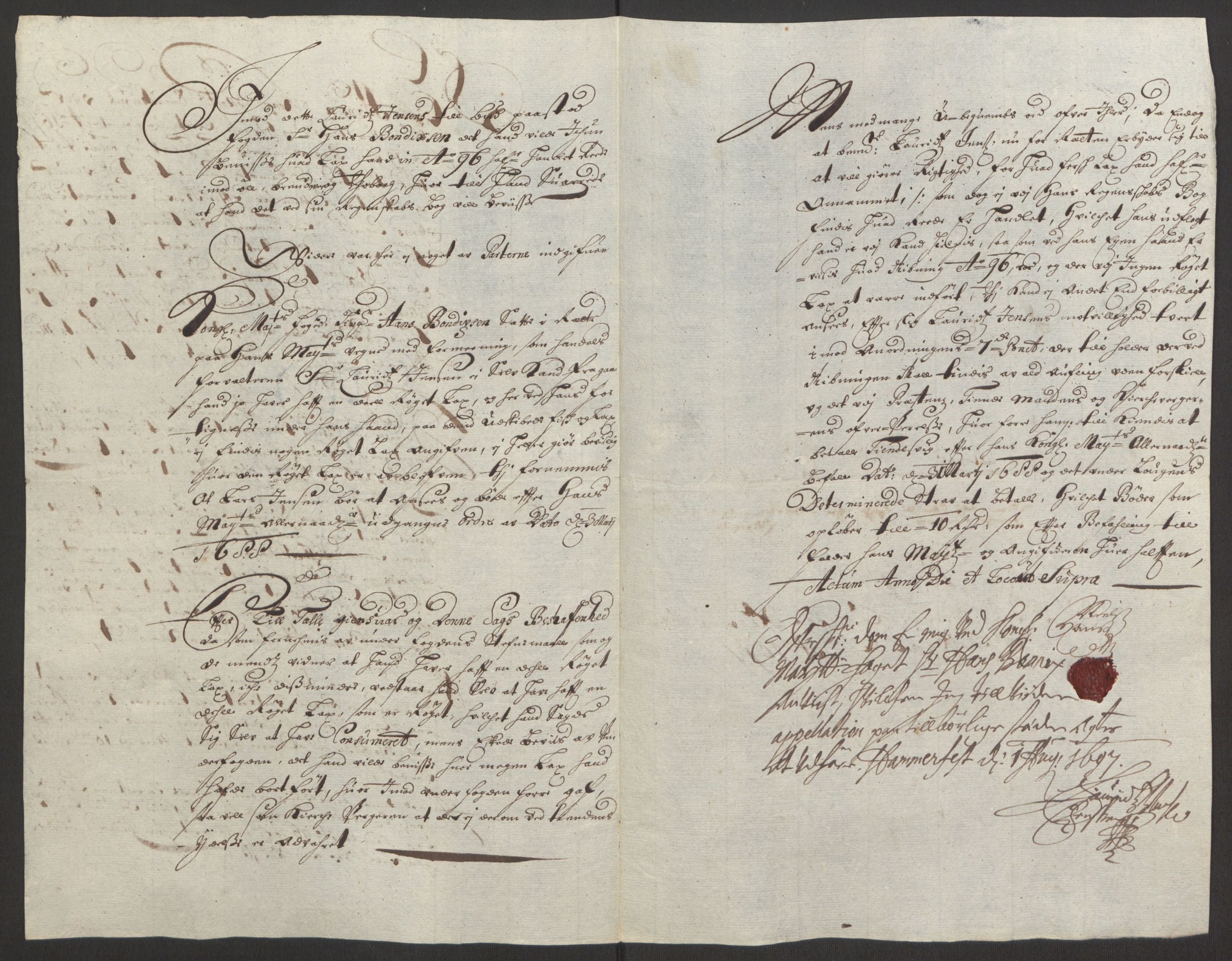 Rentekammeret inntil 1814, Reviderte regnskaper, Fogderegnskap, AV/RA-EA-4092/R69/L4851: Fogderegnskap Finnmark/Vardøhus, 1691-1700, p. 335