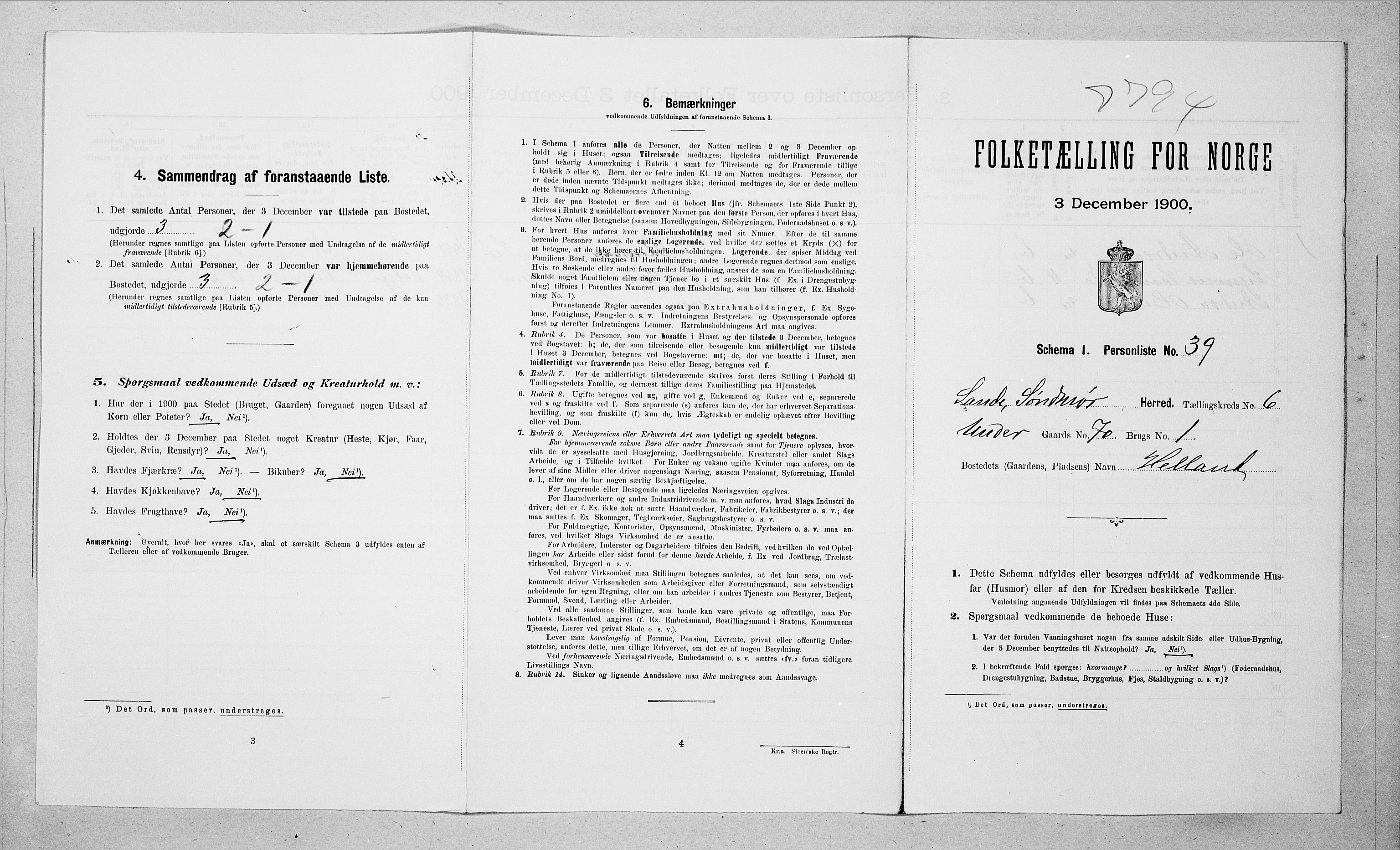 SAT, 1900 census for Sande, 1900, p. 683