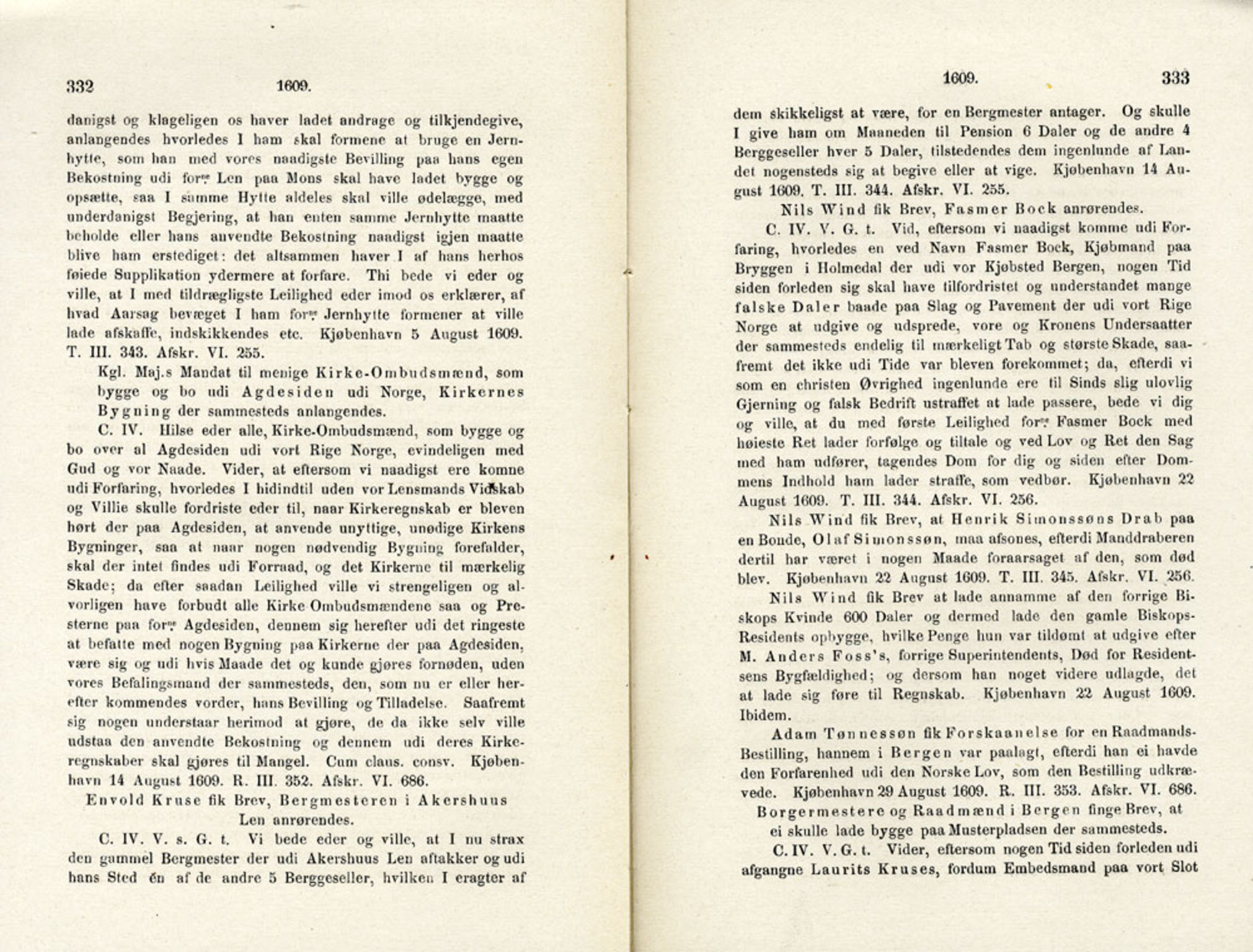 Publikasjoner utgitt av Det Norske Historiske Kildeskriftfond, PUBL/-/-/-: Norske Rigs-Registranter, bind 4, 1603-1618, p. 332-333