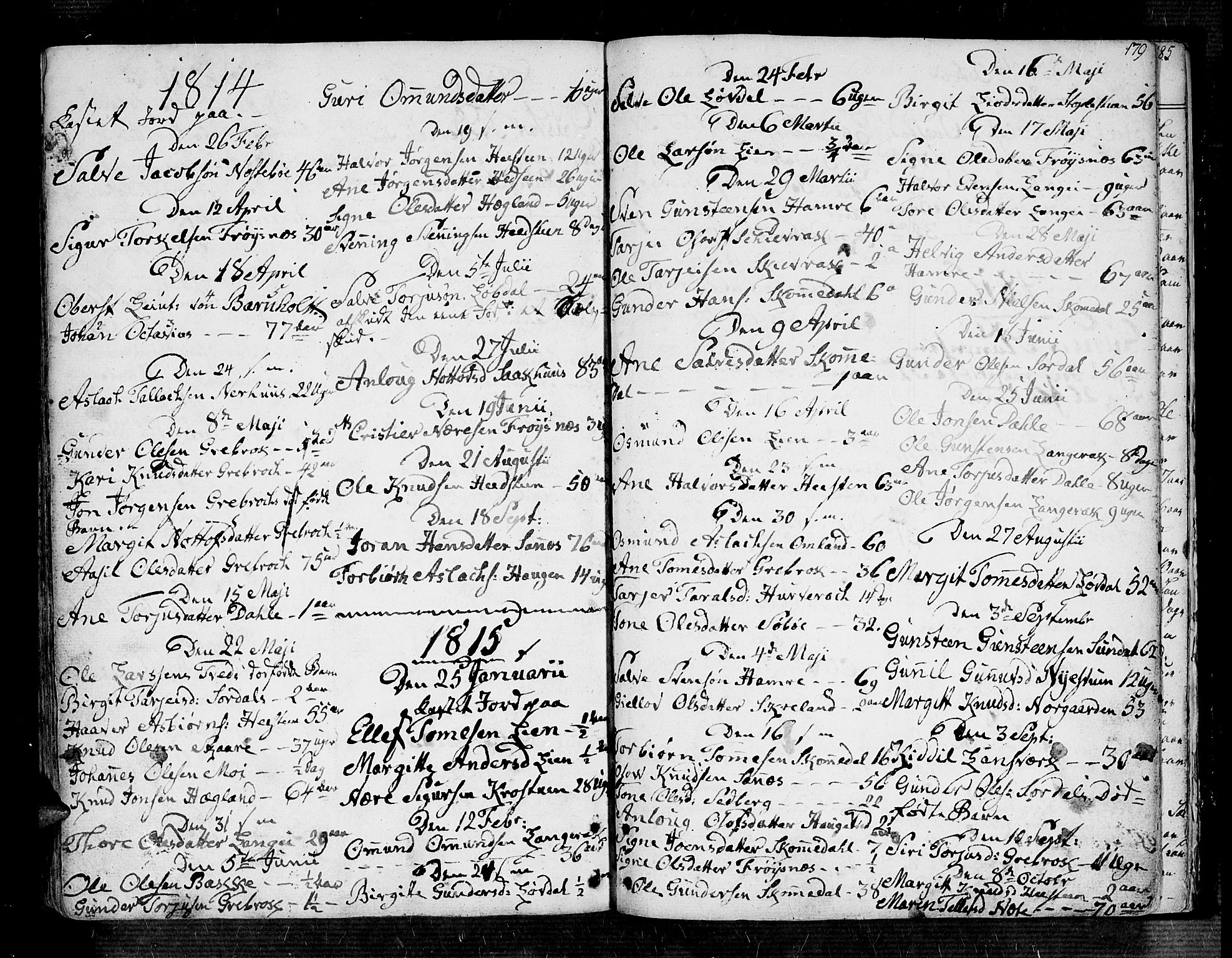 Bygland sokneprestkontor, AV/SAK-1111-0006/F/Fa/Fab/L0002: Parish register (official) no. A 2, 1766-1816, p. 179