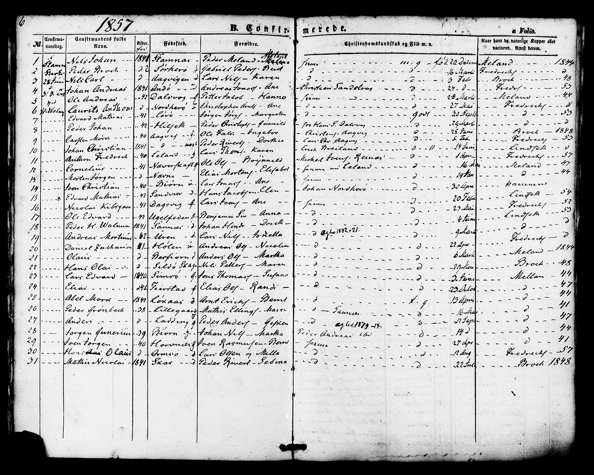 Ministerialprotokoller, klokkerbøker og fødselsregistre - Nordland, AV/SAT-A-1459/830/L0448: Parish register (official) no. 830A12, 1855-1878, p. 6