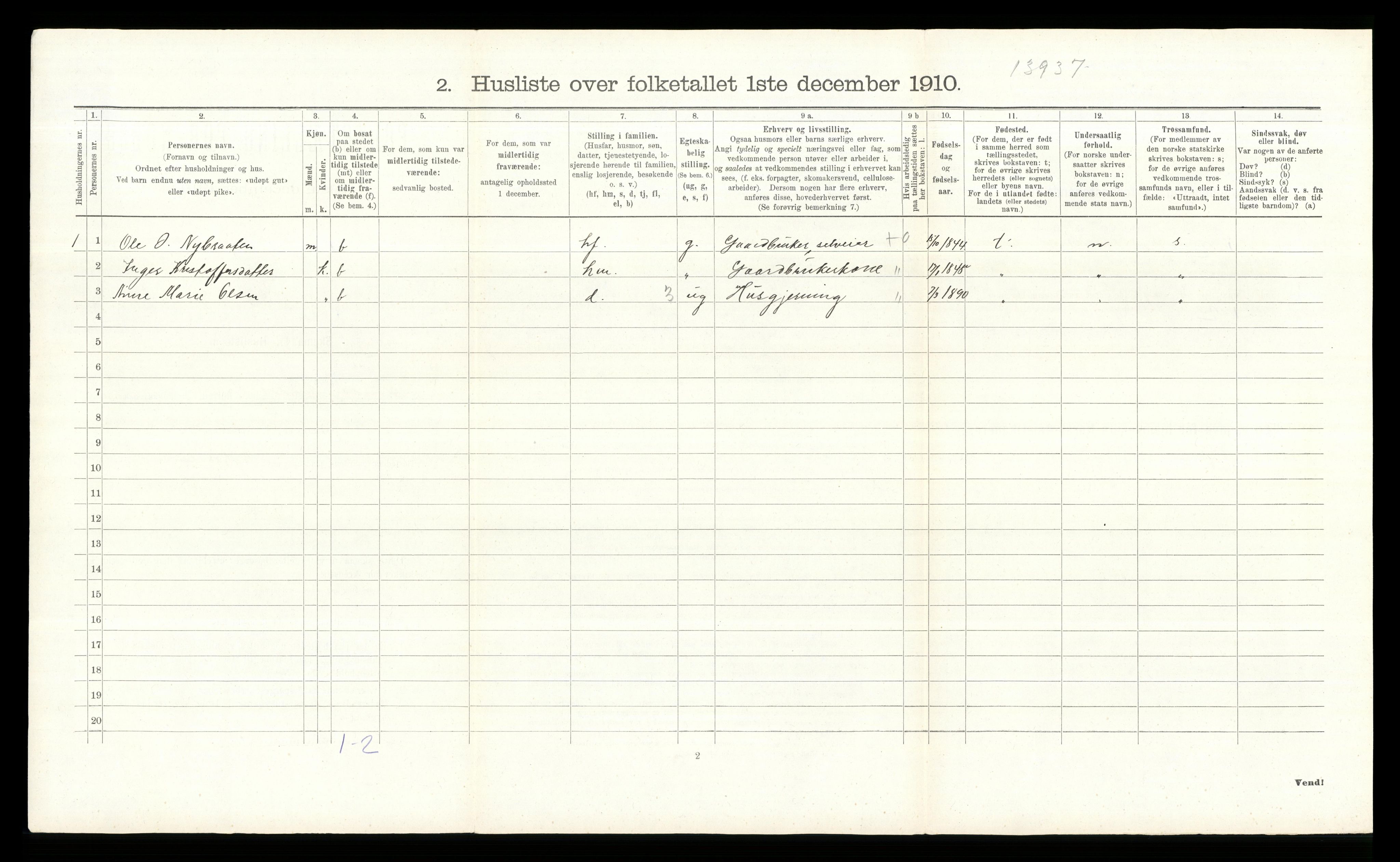 RA, 1910 census for Sør-Aurdal, 1910, p. 762