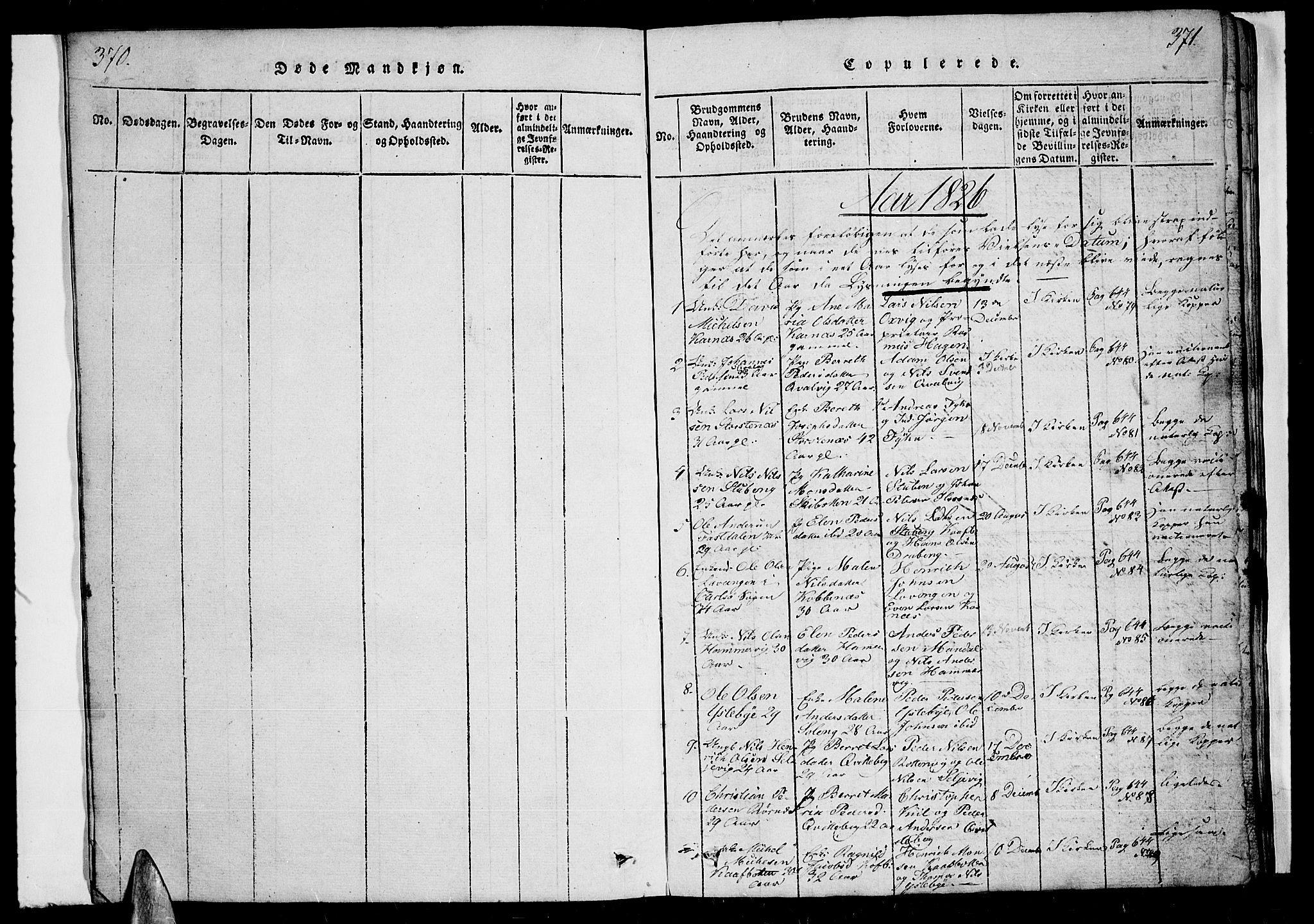 Lyngen sokneprestembete, SATØ/S-1289/H/He/Heb/L0001klokker: Parish register (copy) no. 1, 1826-1838, p. 371