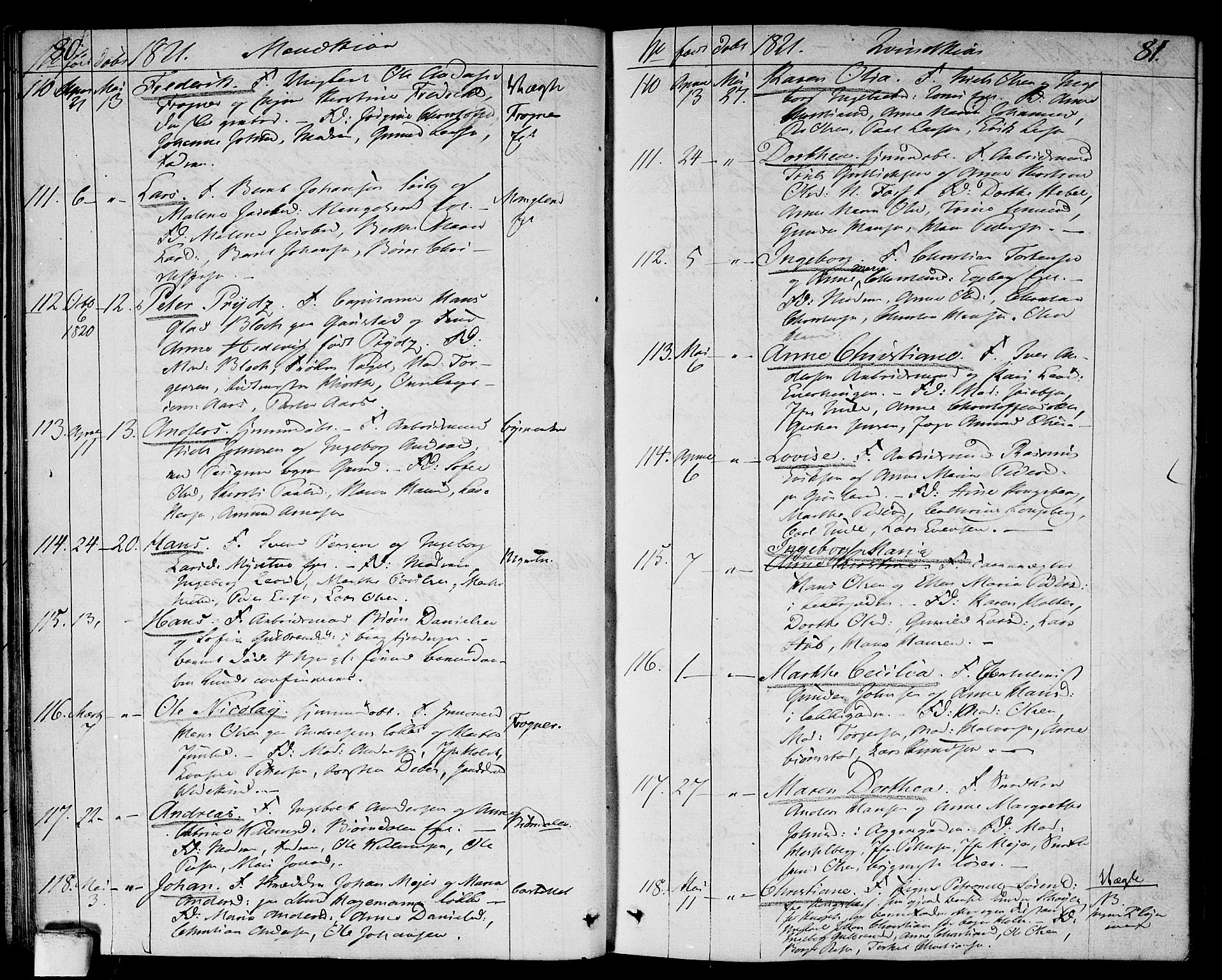 Aker prestekontor kirkebøker, SAO/A-10861/F/L0012: Parish register (official) no. 12, 1819-1828, p. 80-81