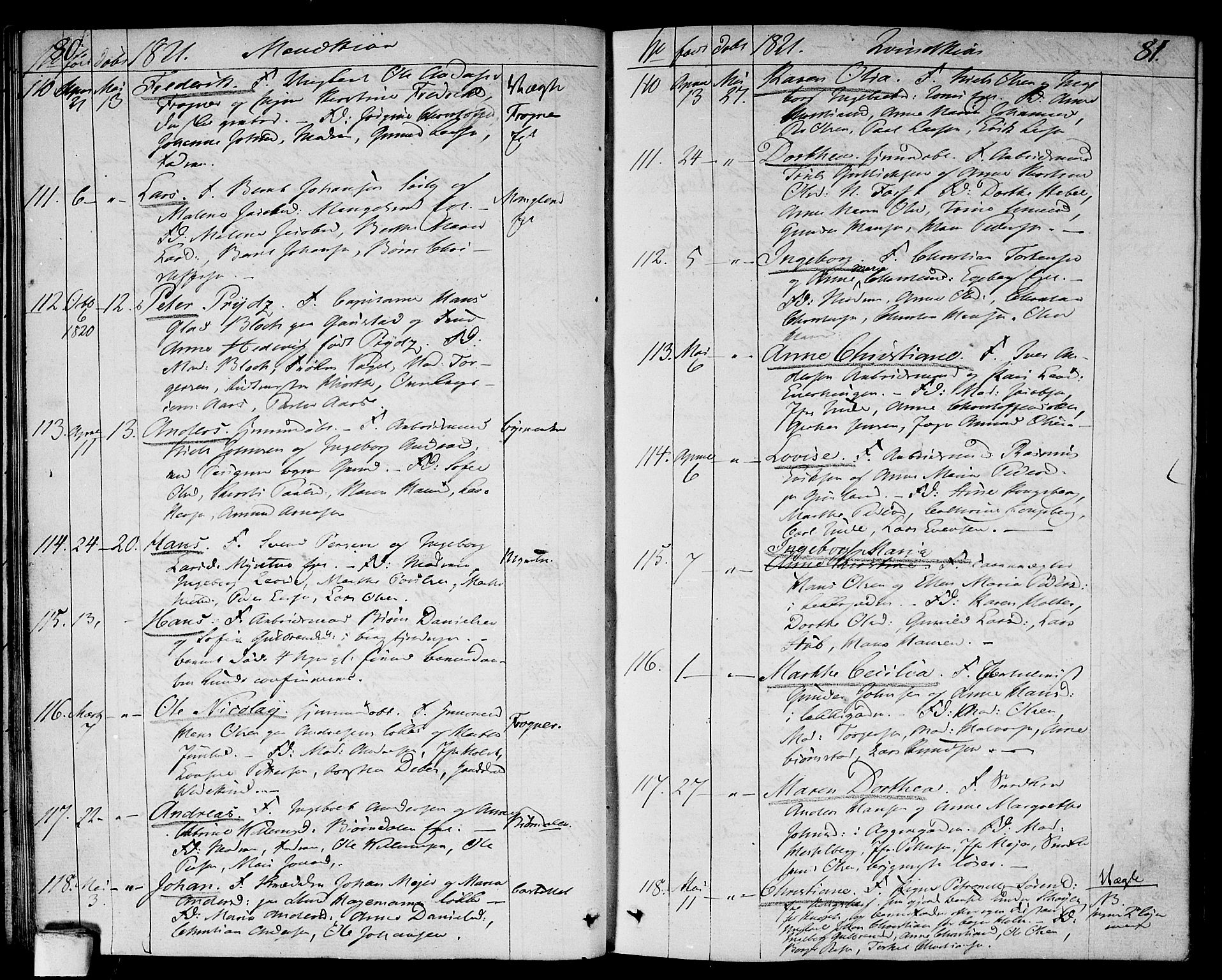 Aker prestekontor kirkebøker, AV/SAO-A-10861/F/L0012: Parish register (official) no. 12, 1819-1828, p. 80-81