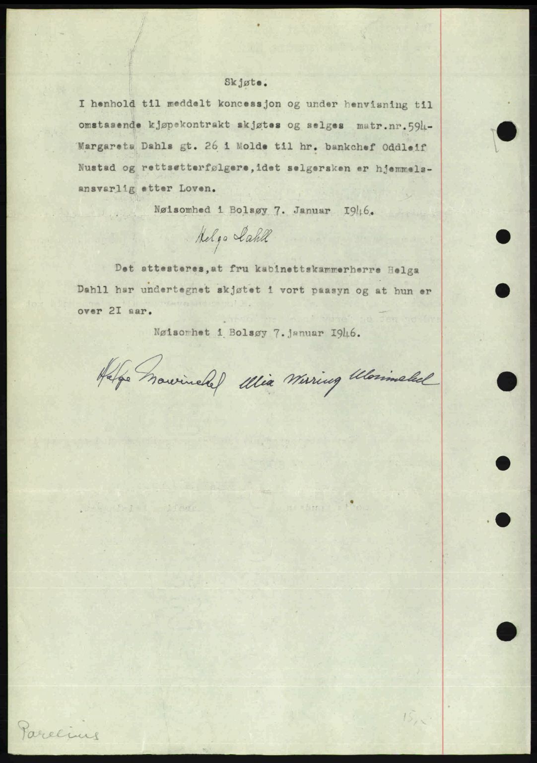 Romsdal sorenskriveri, SAT/A-4149/1/2/2C: Mortgage book no. A19, 1946-1946, Diary no: : 37/1946