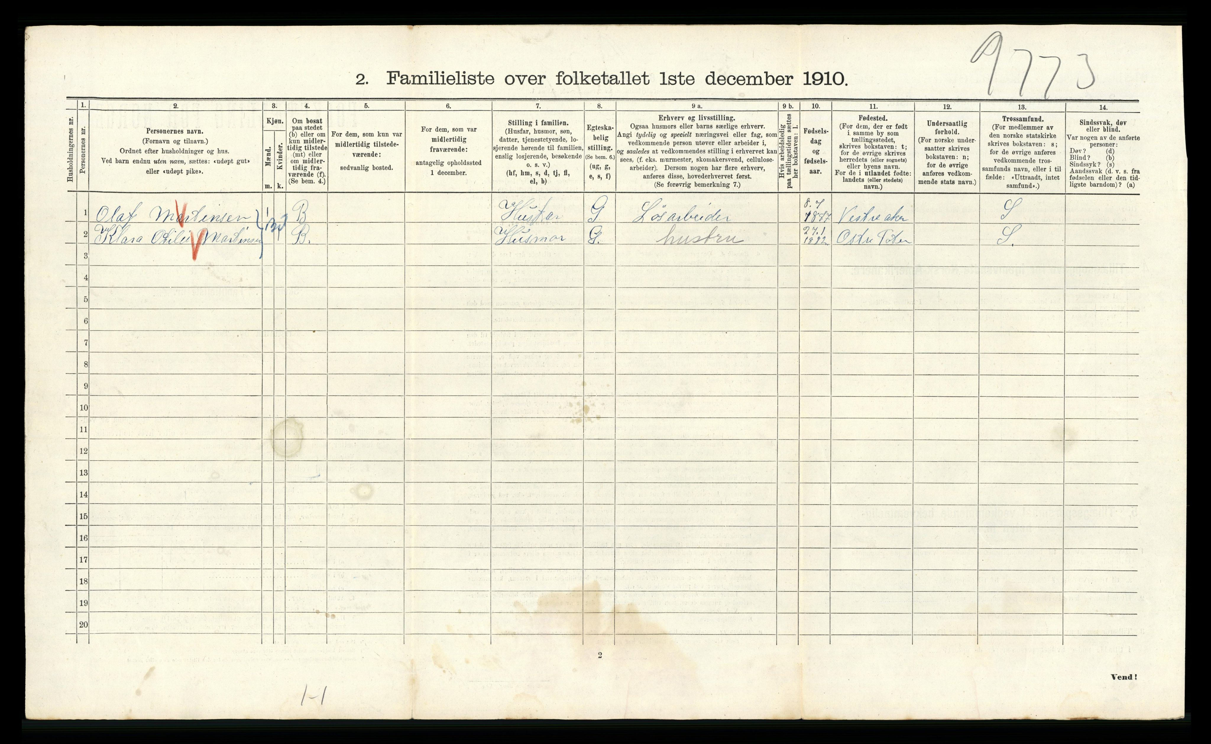 RA, 1910 census for Kristiania, 1910, p. 80848