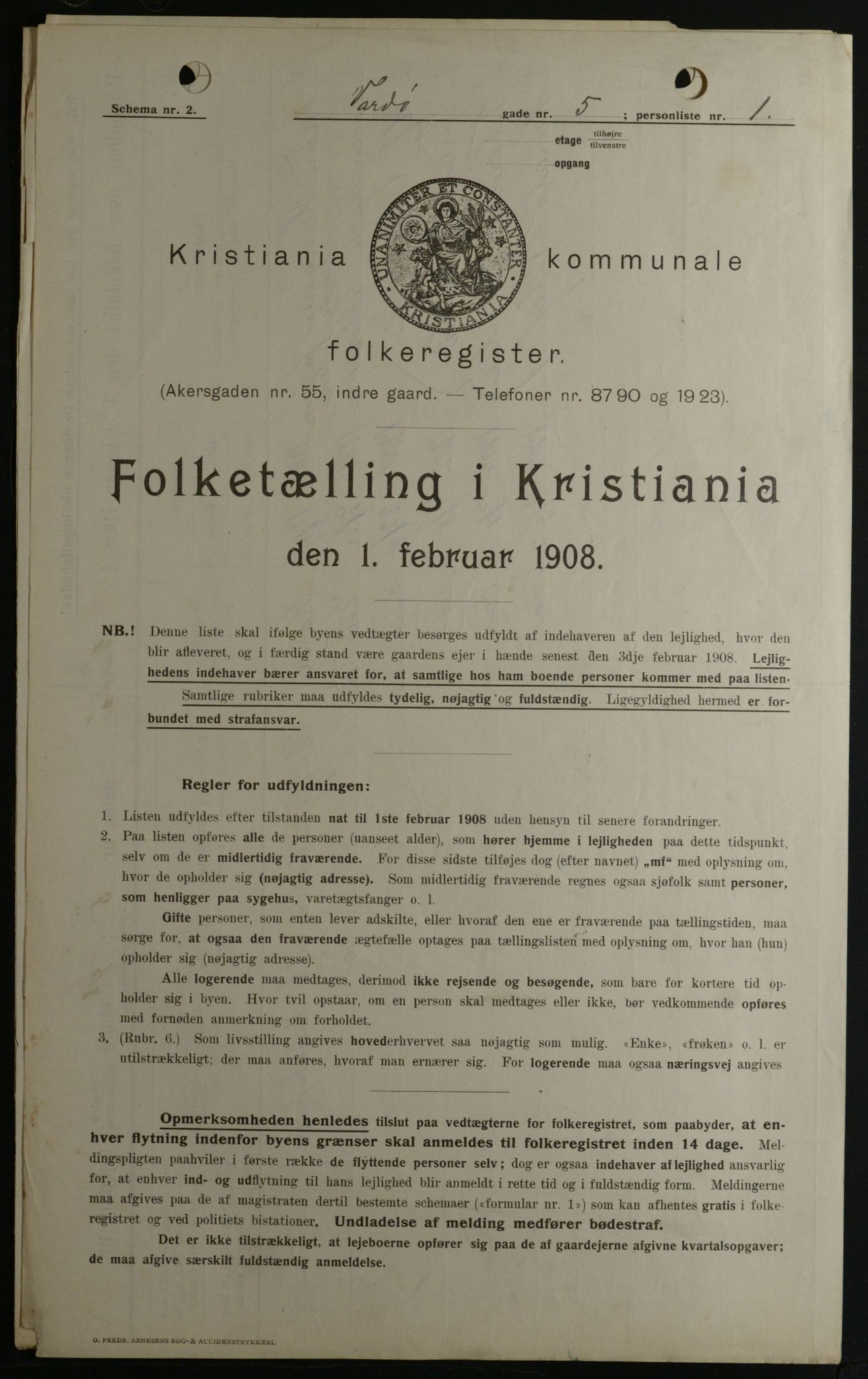 OBA, Municipal Census 1908 for Kristiania, 1908, p. 109449