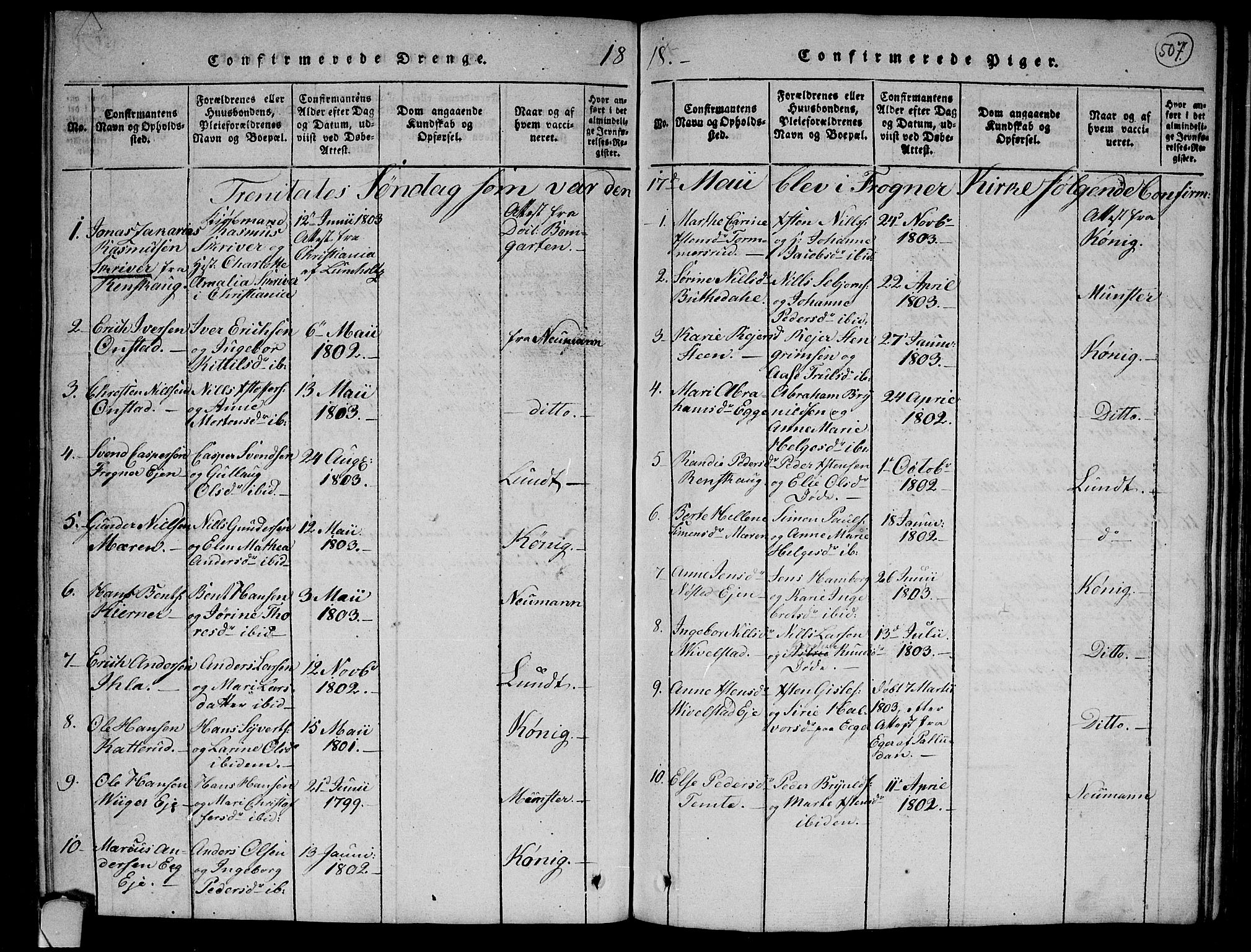 Lier kirkebøker, SAKO/A-230/F/Fa/L0008: Parish register (official) no. I 8, 1813-1825, p. 506-507
