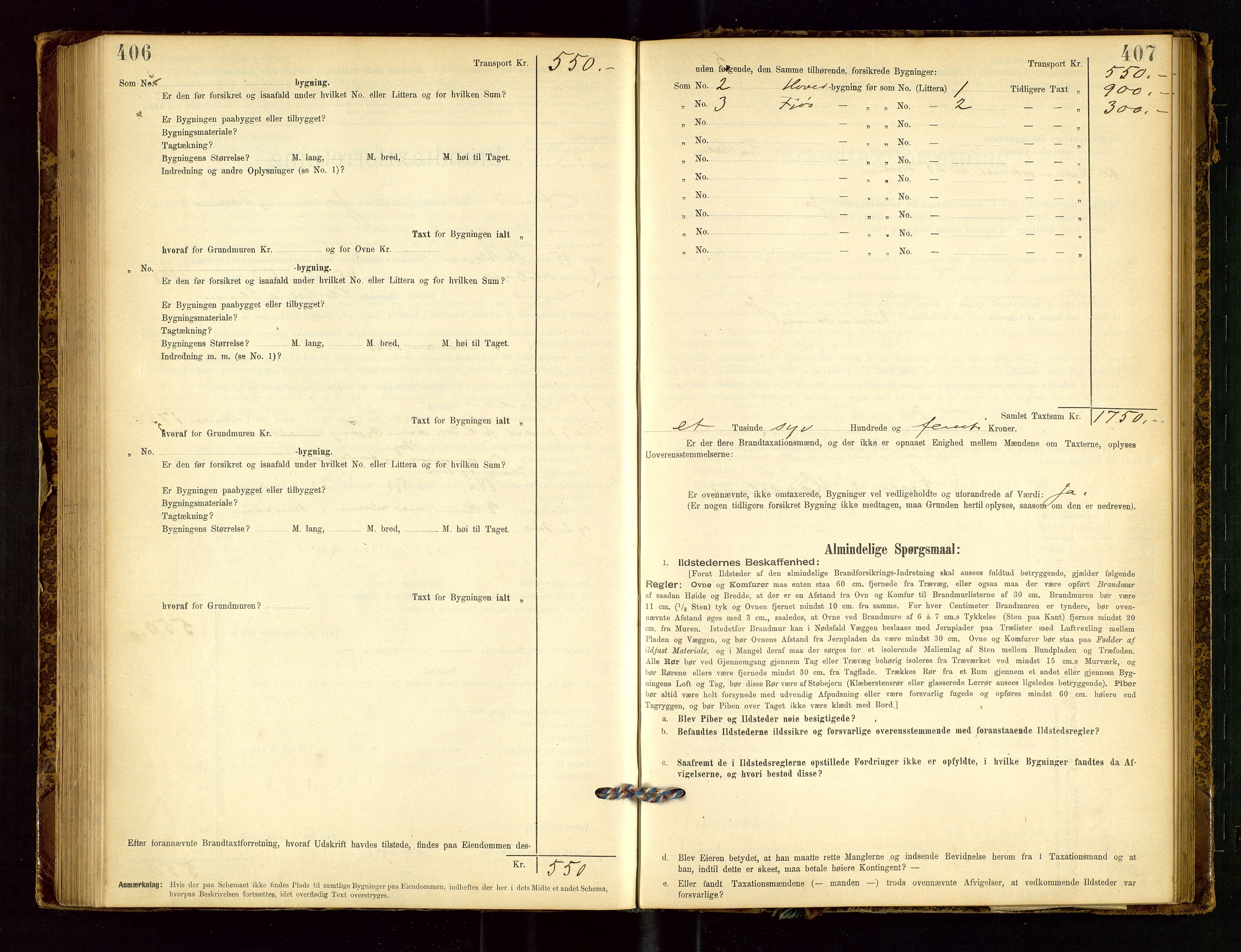 Lund lensmannskontor, SAST/A-100303/Gob/L0001: "Brandtakstprotokol", 1894-1907, p. 406-407