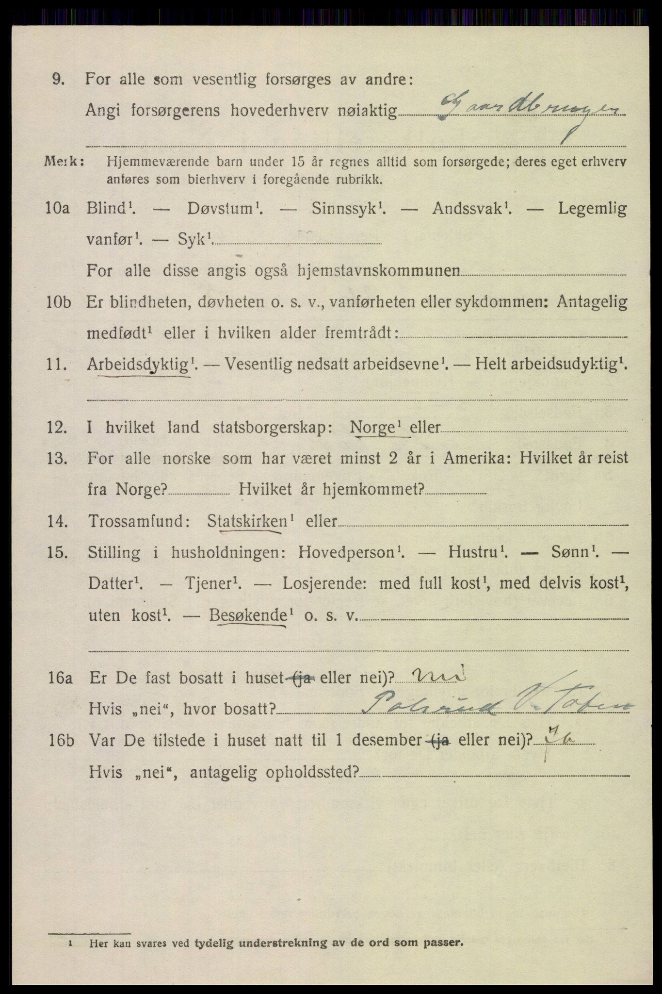 SAH, 1920 census for Søndre Land, 1920, p. 4954