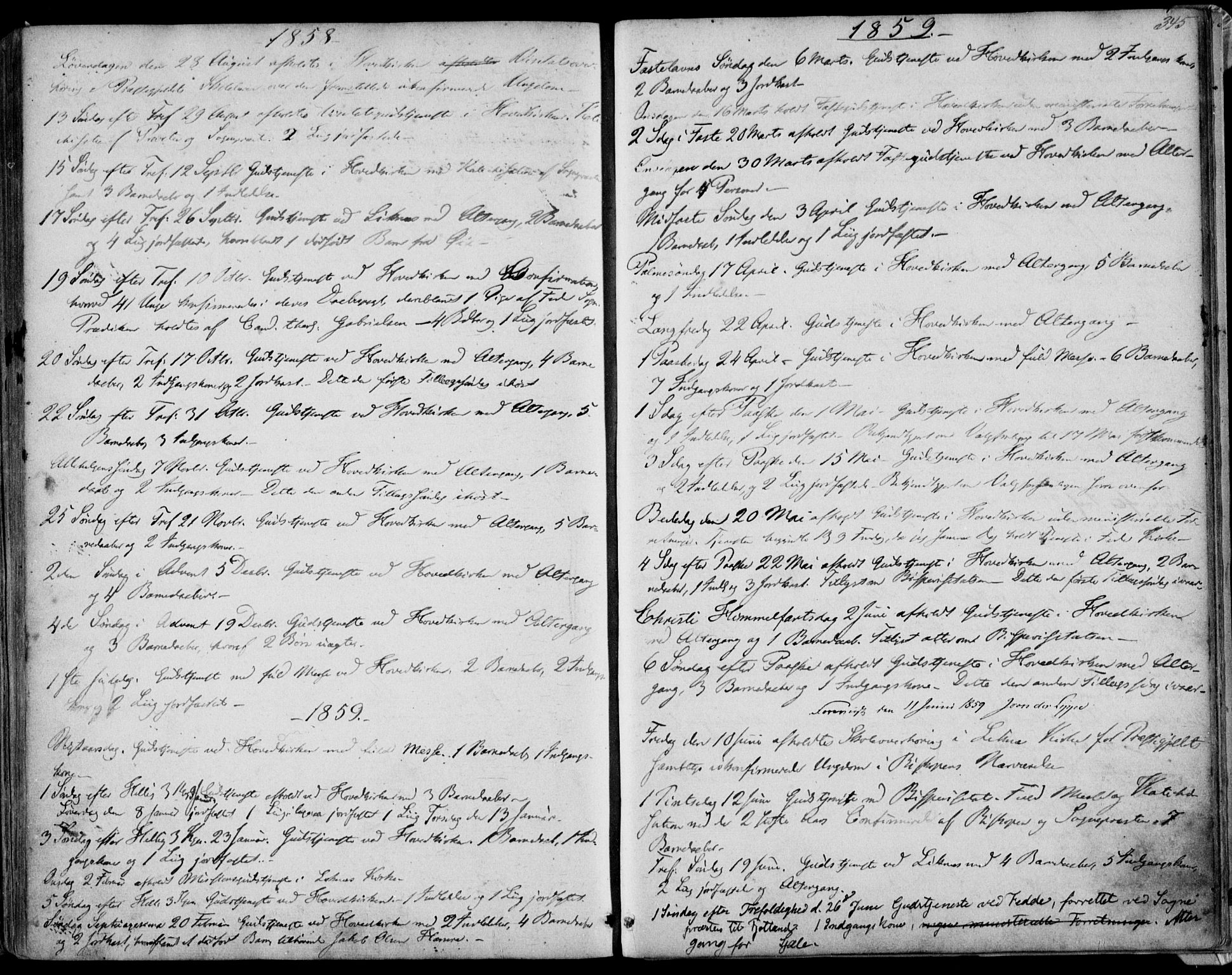 Kvinesdal sokneprestkontor, SAK/1111-0026/F/Fa/Fab/L0006: Parish register (official) no. A 6, 1857-1869, p. 345