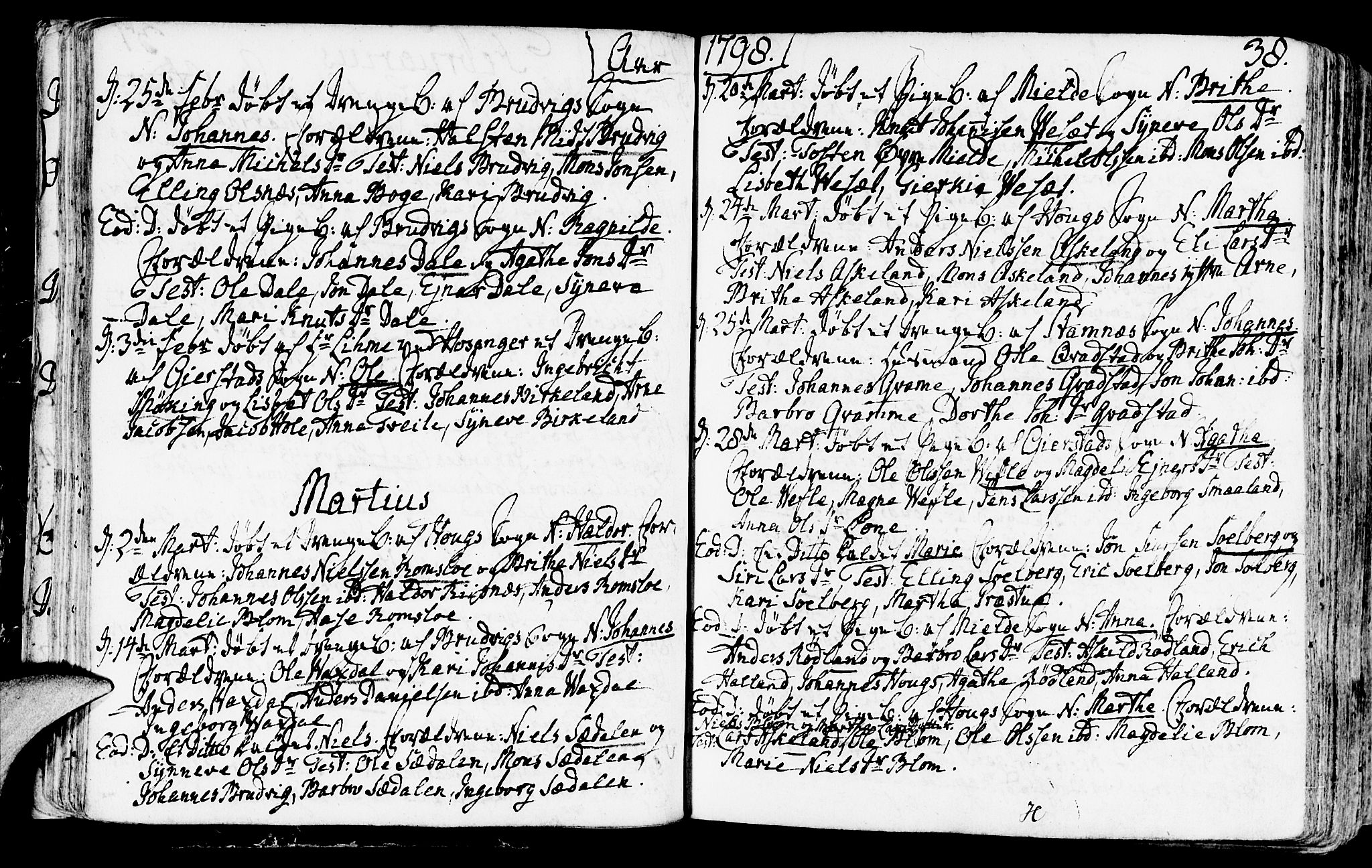 Haus sokneprestembete, AV/SAB-A-75601/H/Haa: Parish register (official) no. A 11, 1796-1816, p. 38